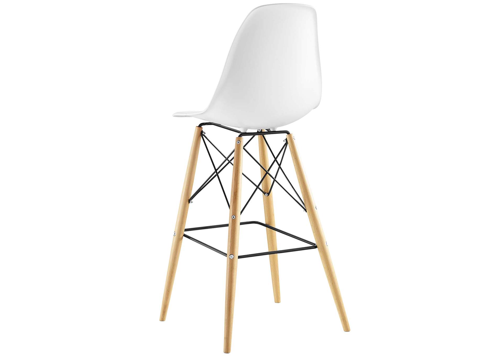 White Pyramid Bar Stool,Modway