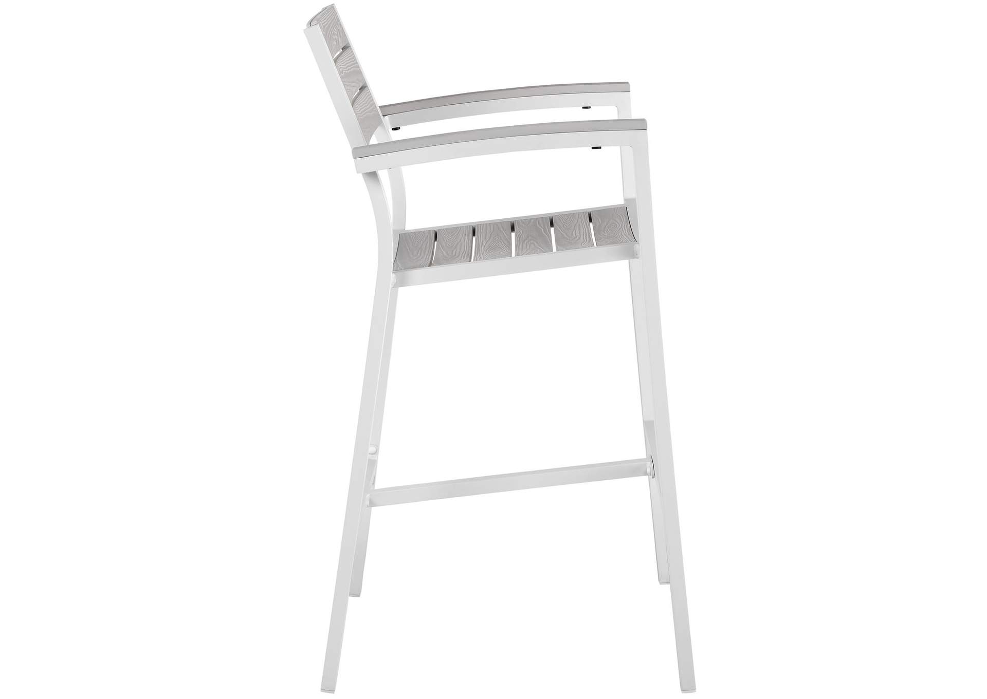 White Light Gray Maine Bar Stool Outdoor Patio [Set of 2],Modway