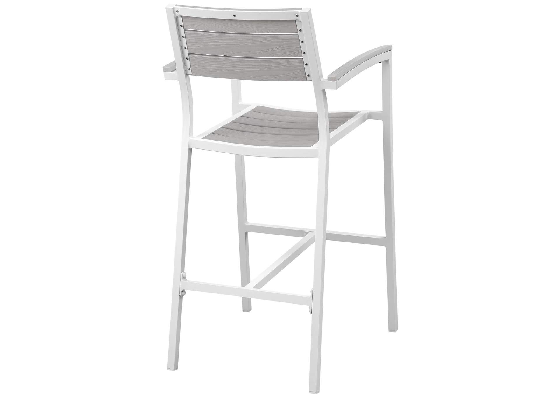 White Light Gray Maine Bar Stool Outdoor Patio [Set of 2],Modway