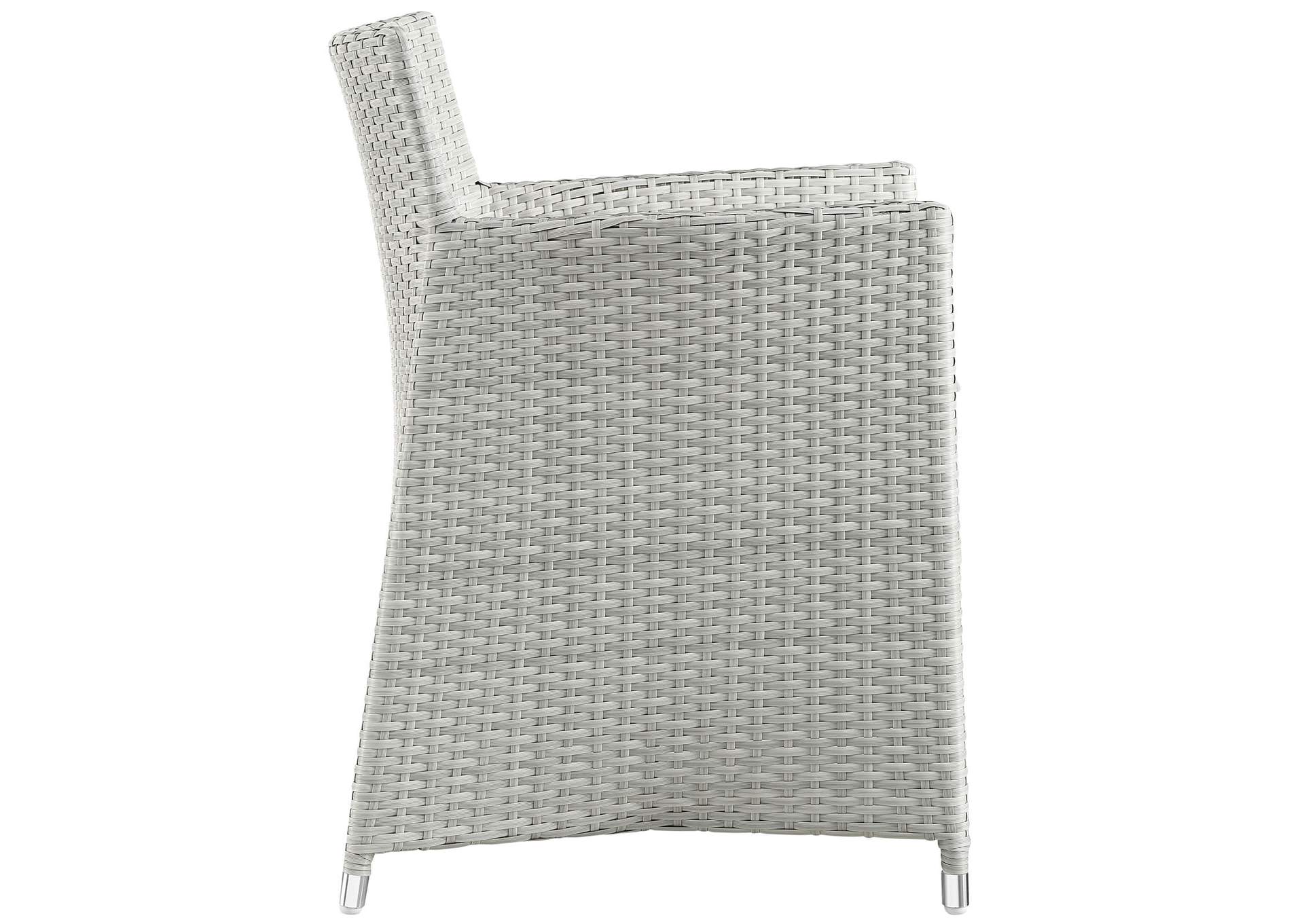 Gray White Junction 3 Piece Outdoor Patio Wicker Dining Set,Modway