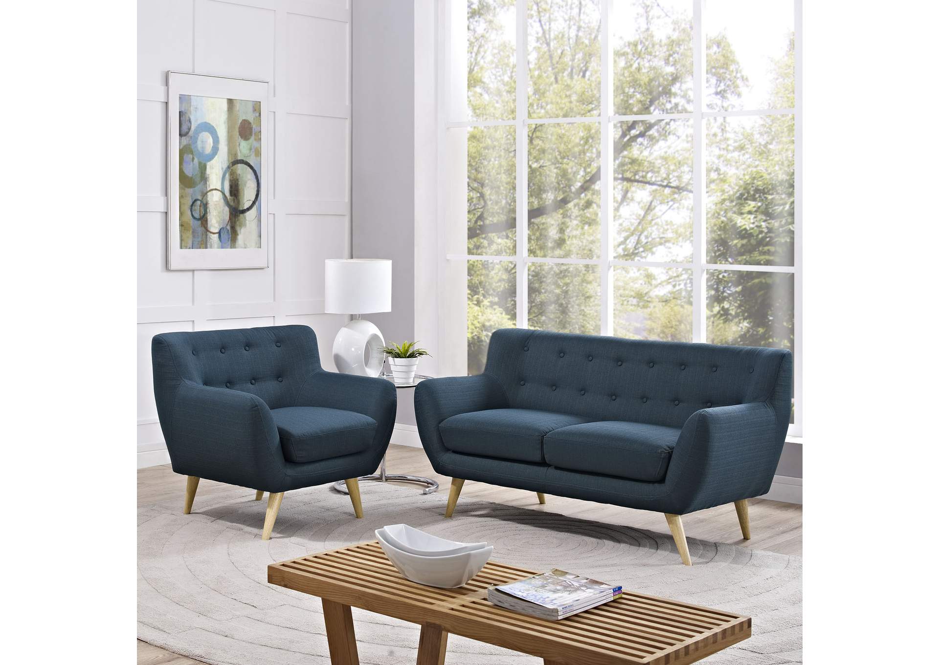 Azure Remark 2 Piece Living Room Set,Modway