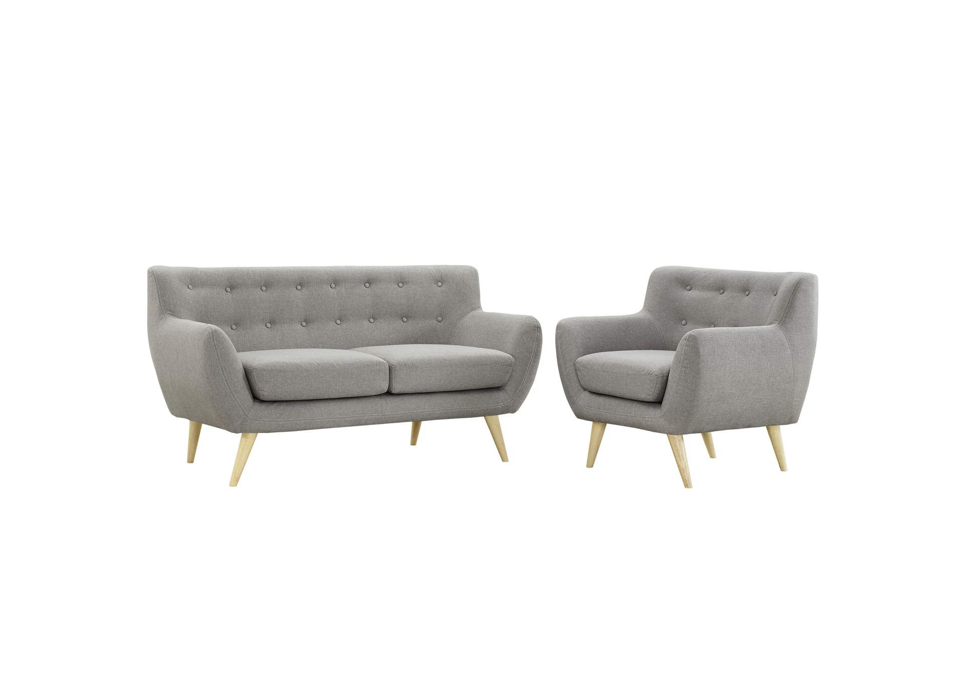 Light Gray Remark 2 Piece Living Room Set,Modway