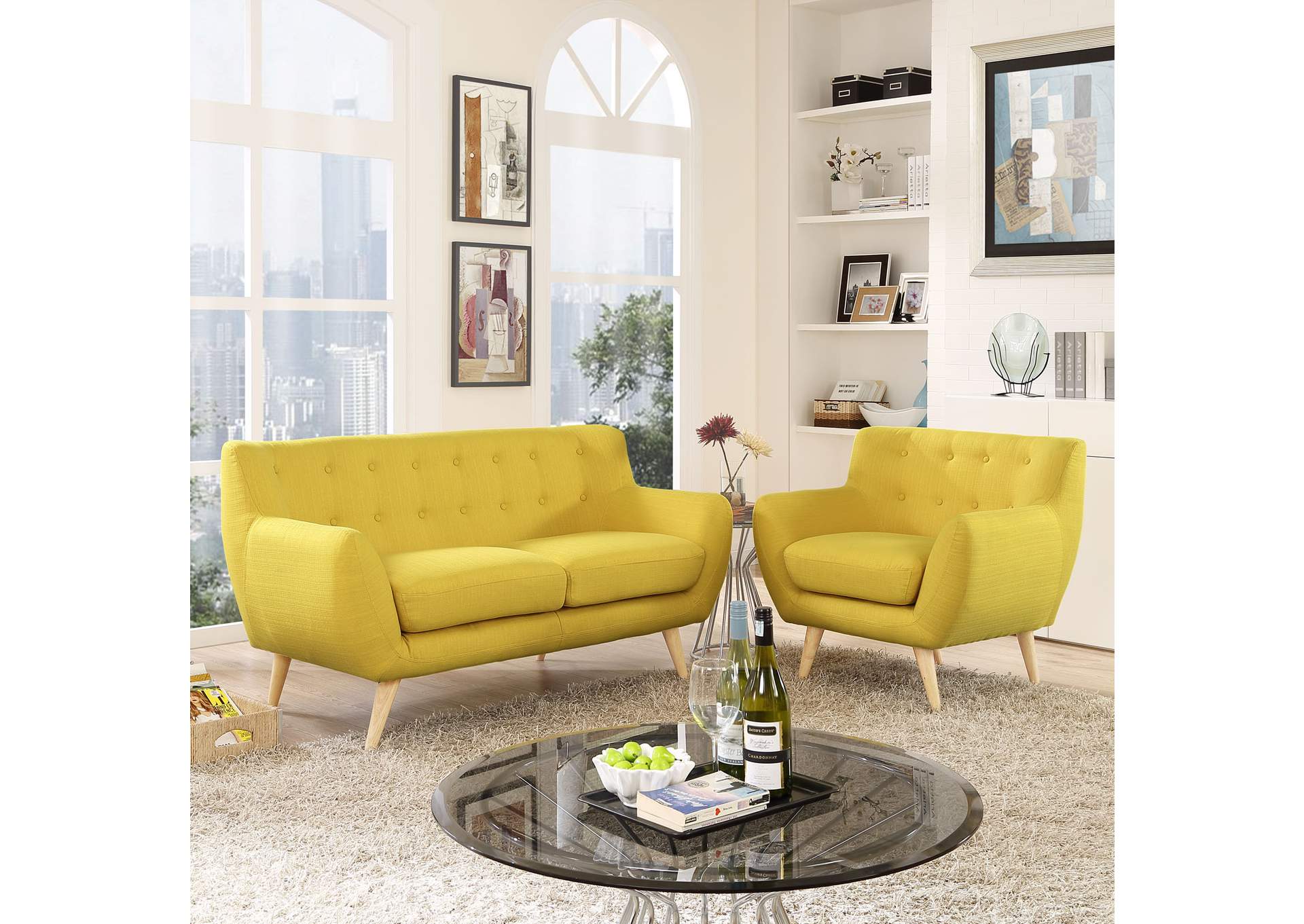 Sunny Remark 2 Piece Living Room Set,Modway