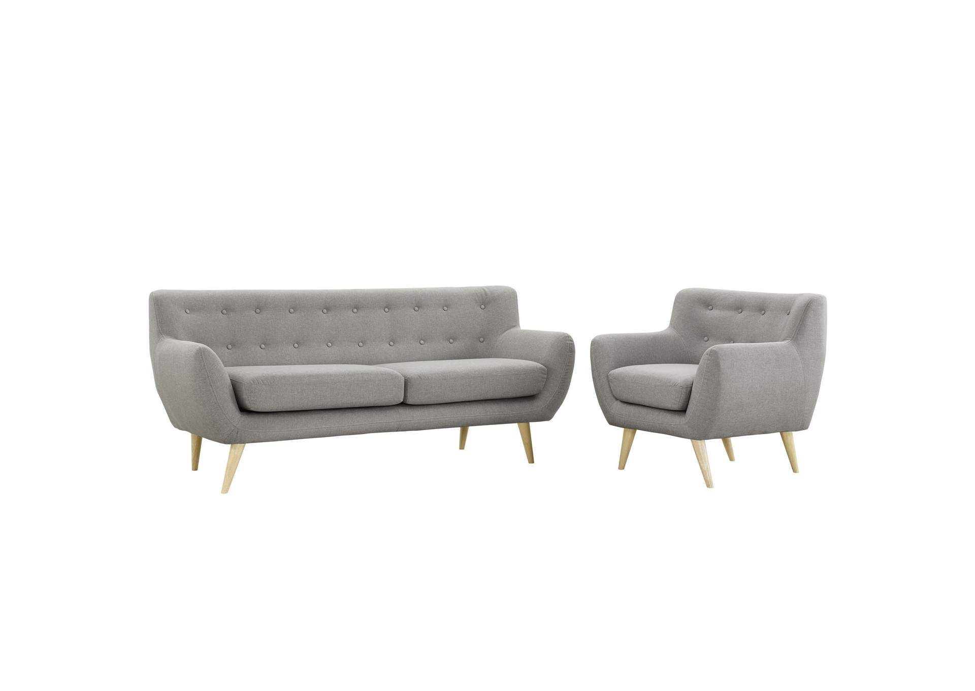 Light Gray Remark 2 Piece Living Room Set,Modway