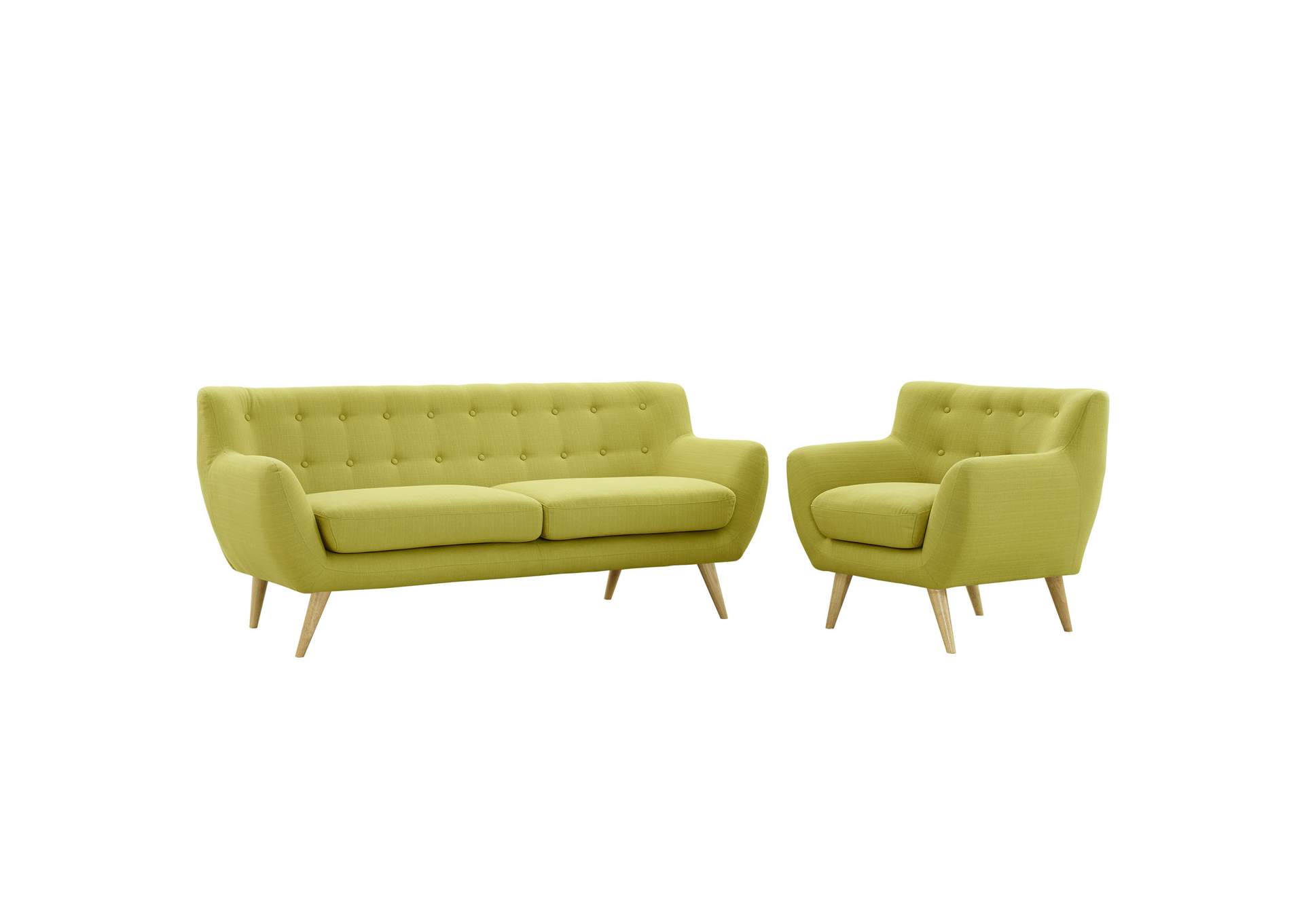 Wheat Remark 2 Piece Living Room Set,Modway