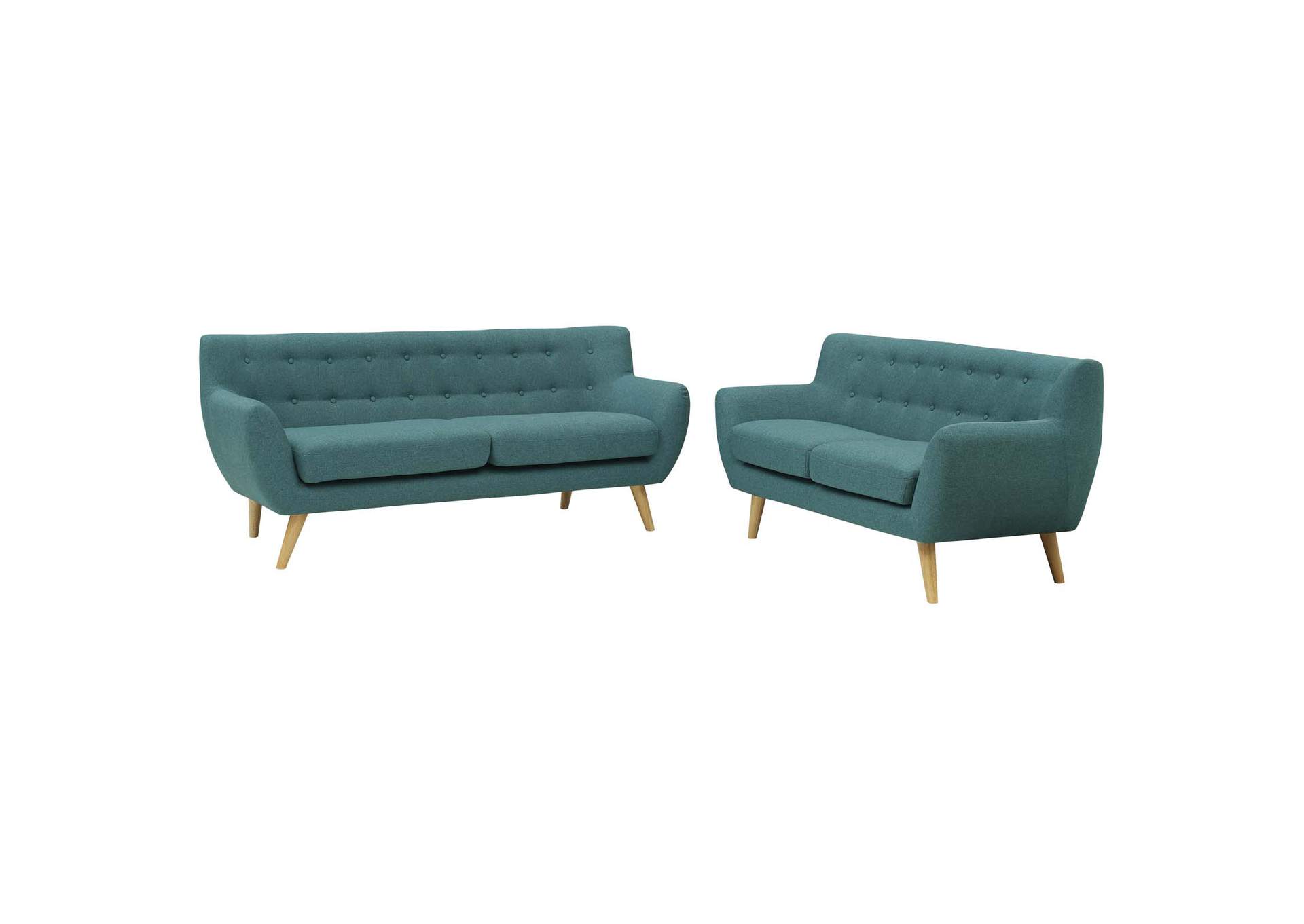 Teal Remark 2 Piece Living Room Set,Modway