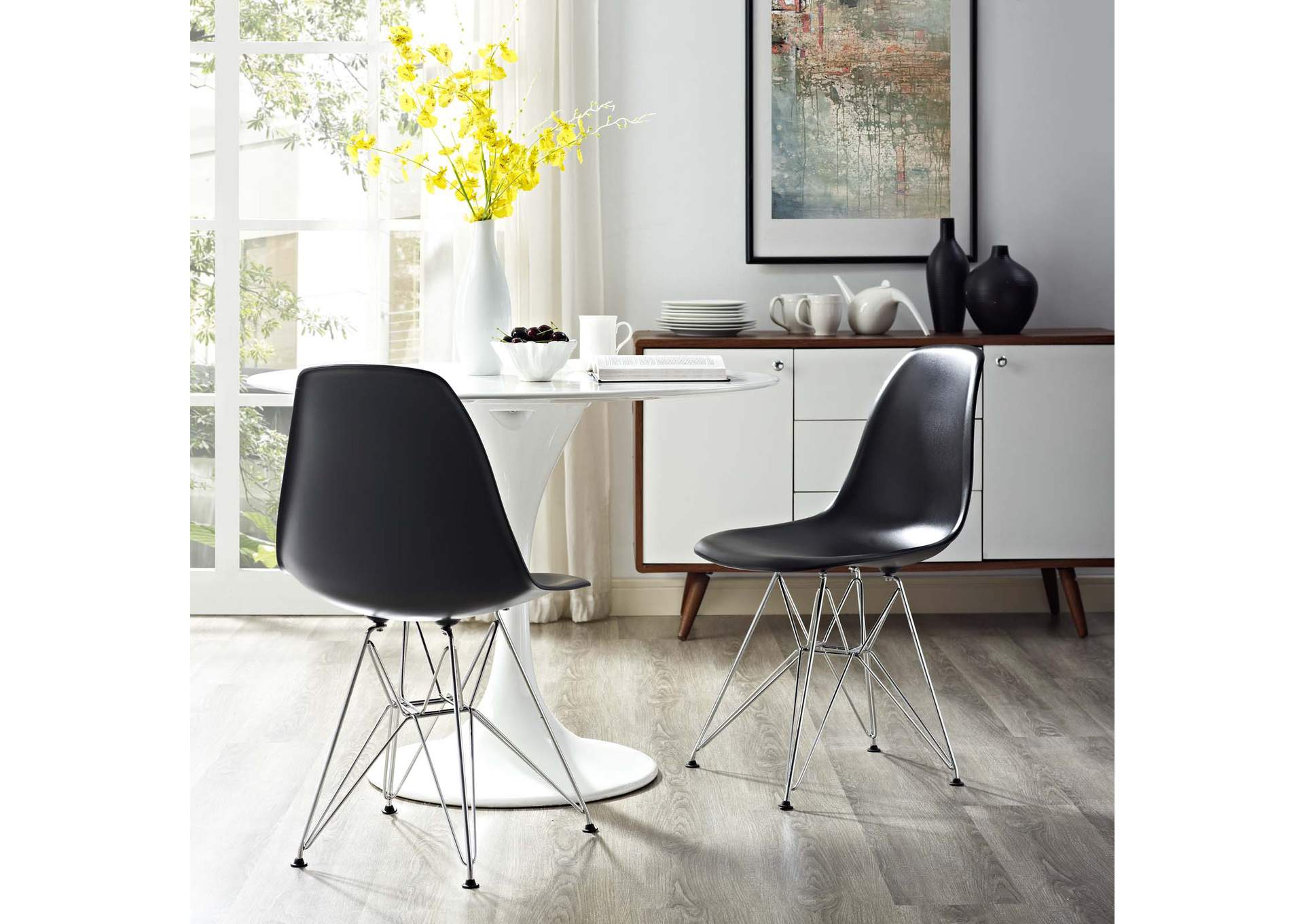 Black Paris Dining Side Chair,Modway