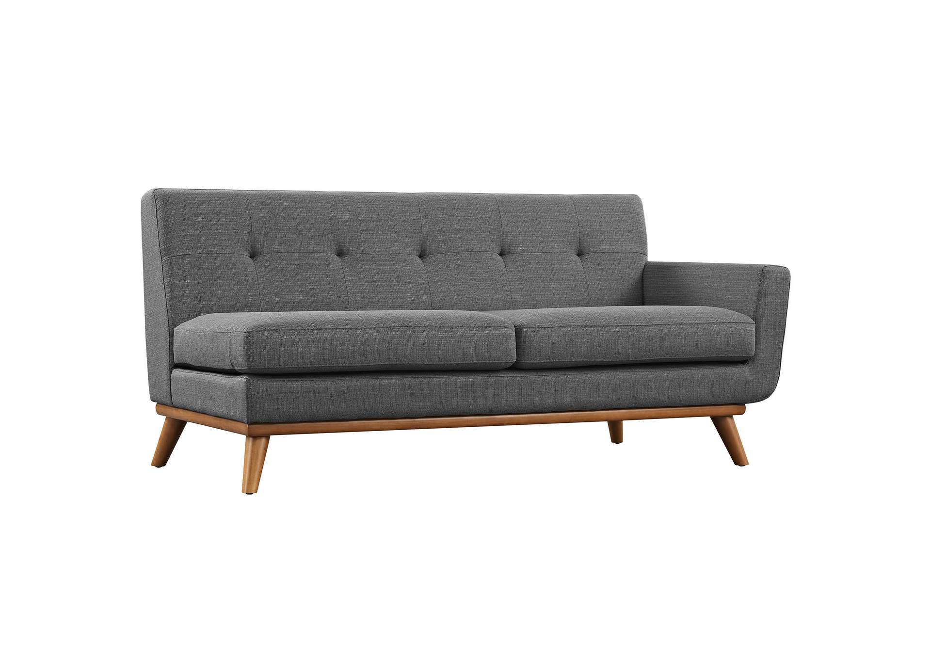 Gray Engage Right-Arm Upholstered Fabric Loveseat,Modway