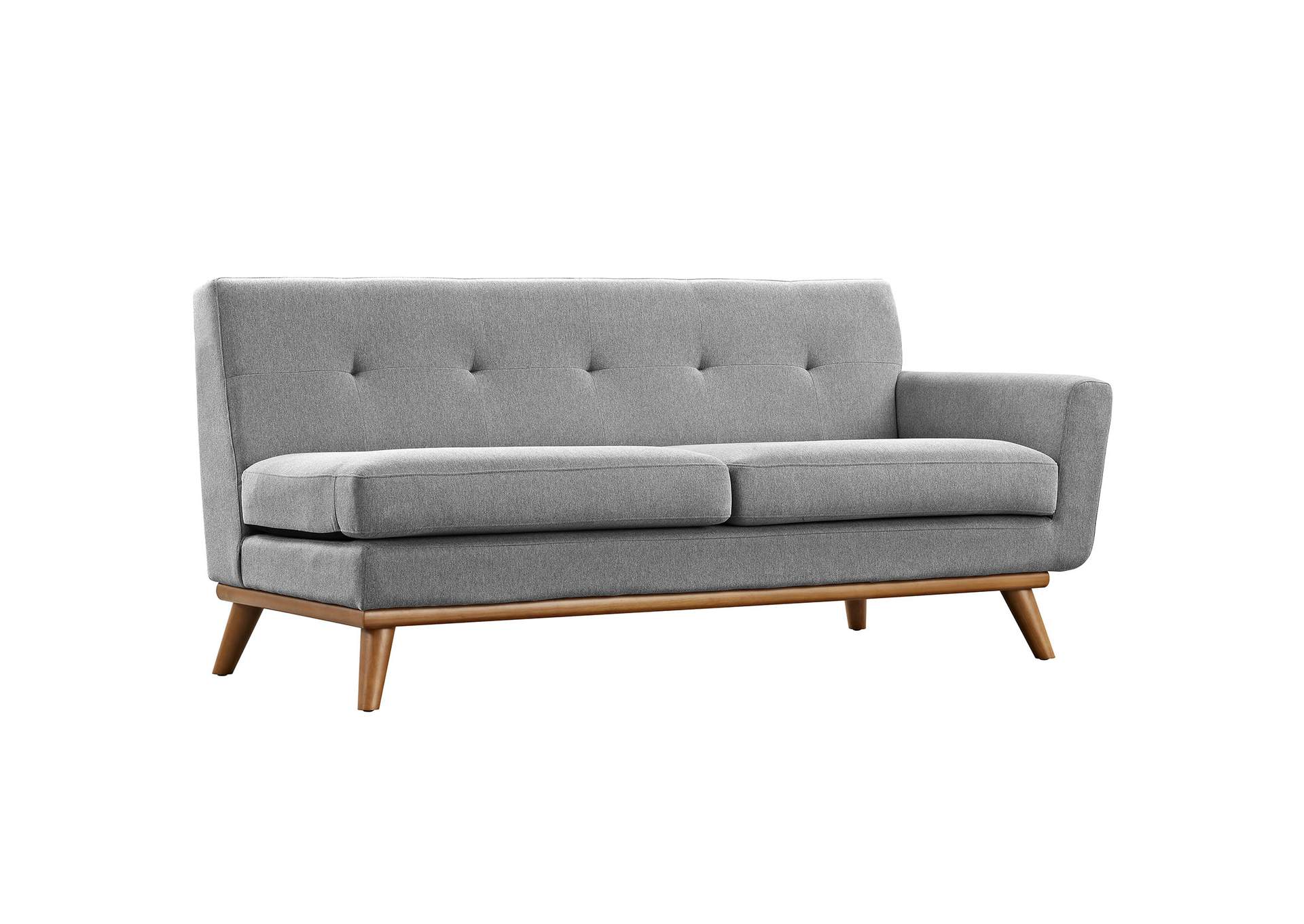 Expectation Gray Engage Right-Arm Upholstered Fabric Loveseat,Modway