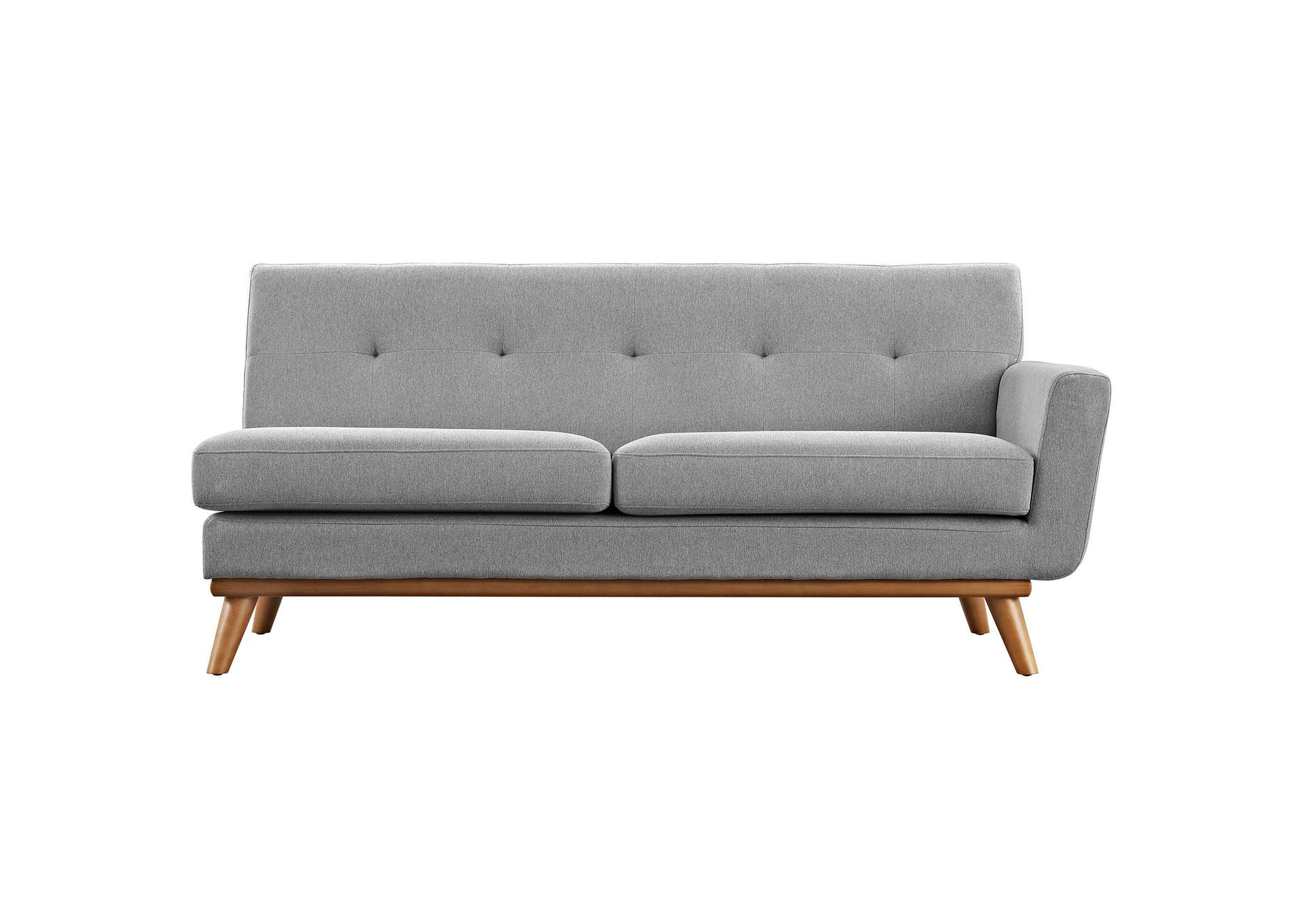 Expectation Gray Engage Right-Arm Upholstered Fabric Loveseat,Modway