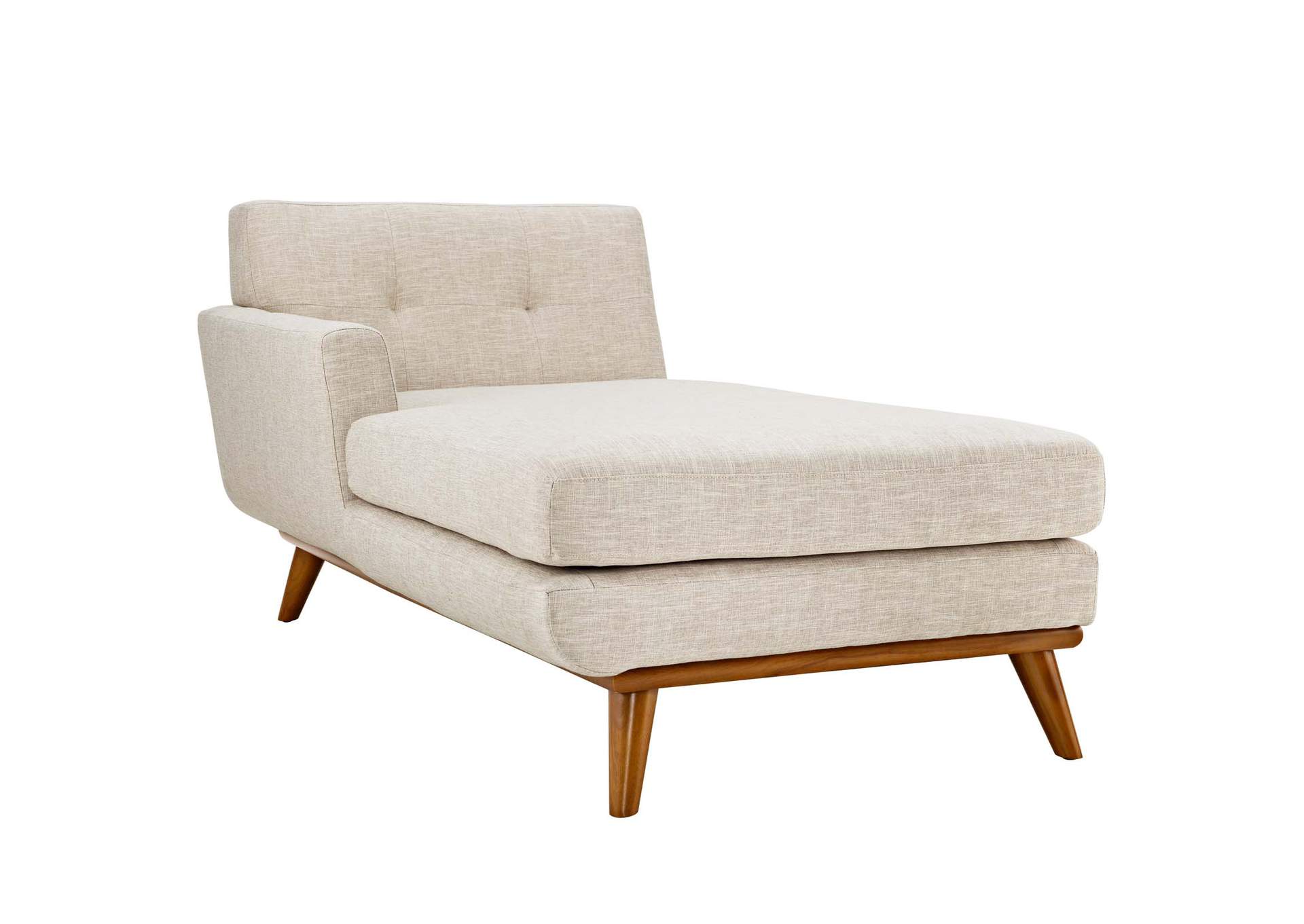 Beige Engage Left-Facing Upholstered Fabric Chaise,Modway