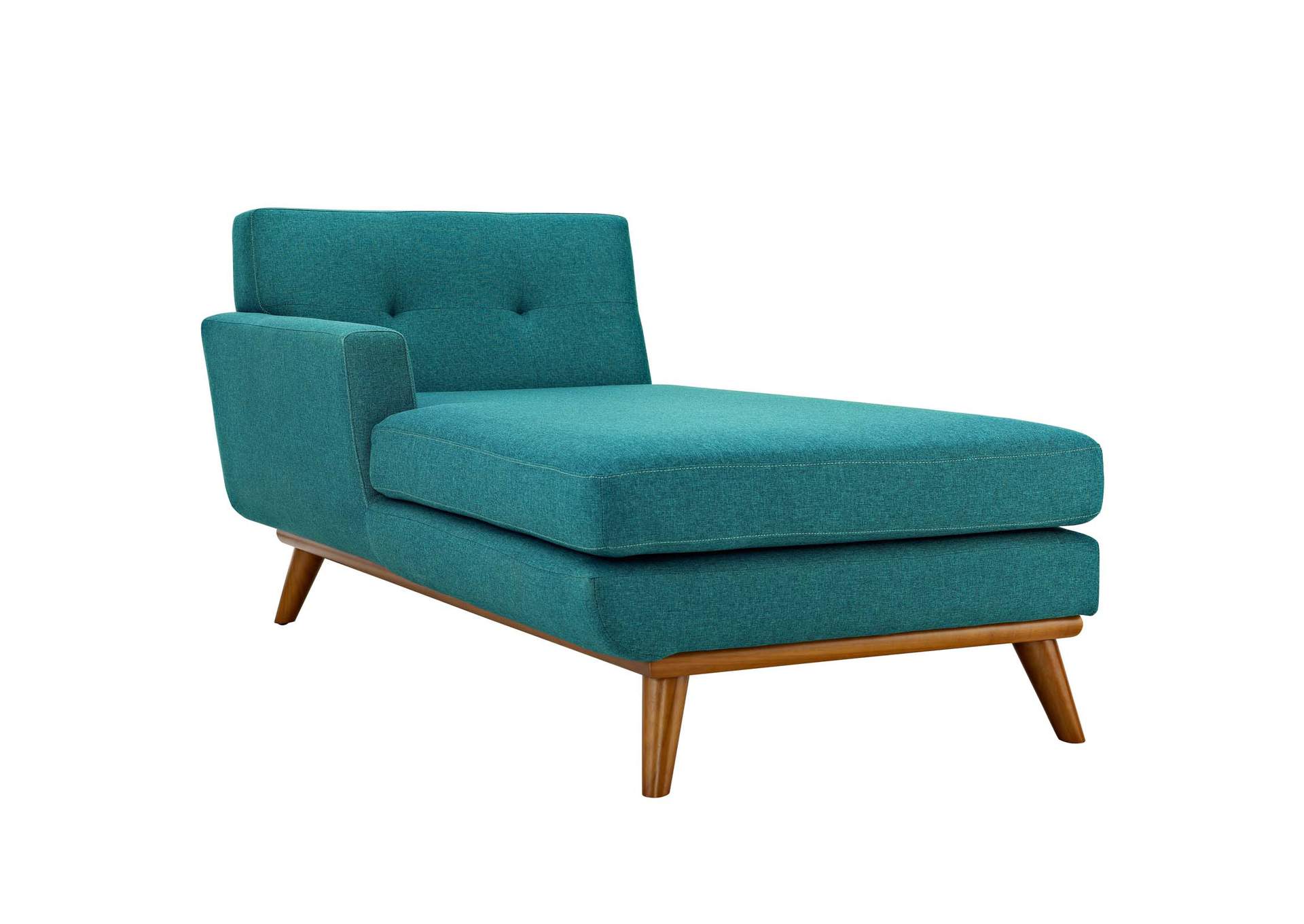 Teal Engage Left-Facing Upholstered Fabric Chaise,Modway