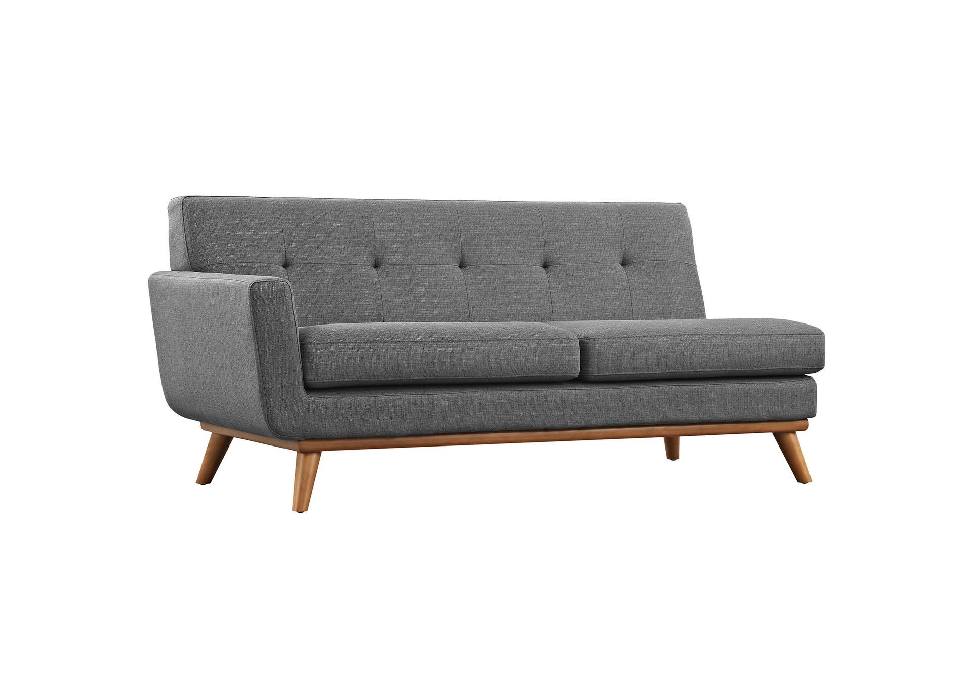 Gray Engage Left-Arm Upholstered Fabric Loveseat,Modway