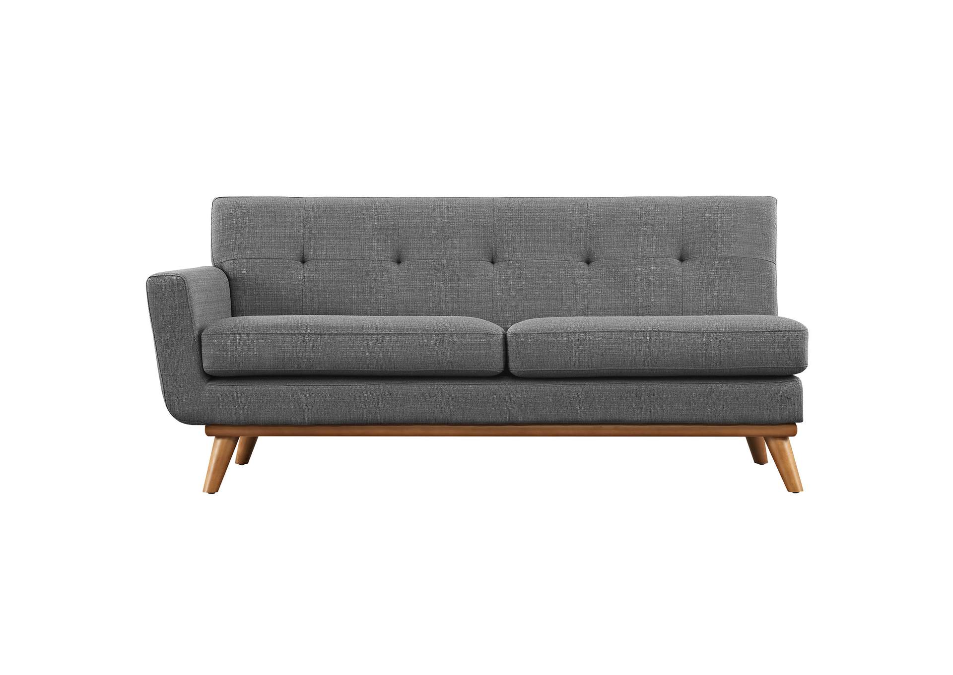 Gray Engage Left-Arm Upholstered Fabric Loveseat,Modway