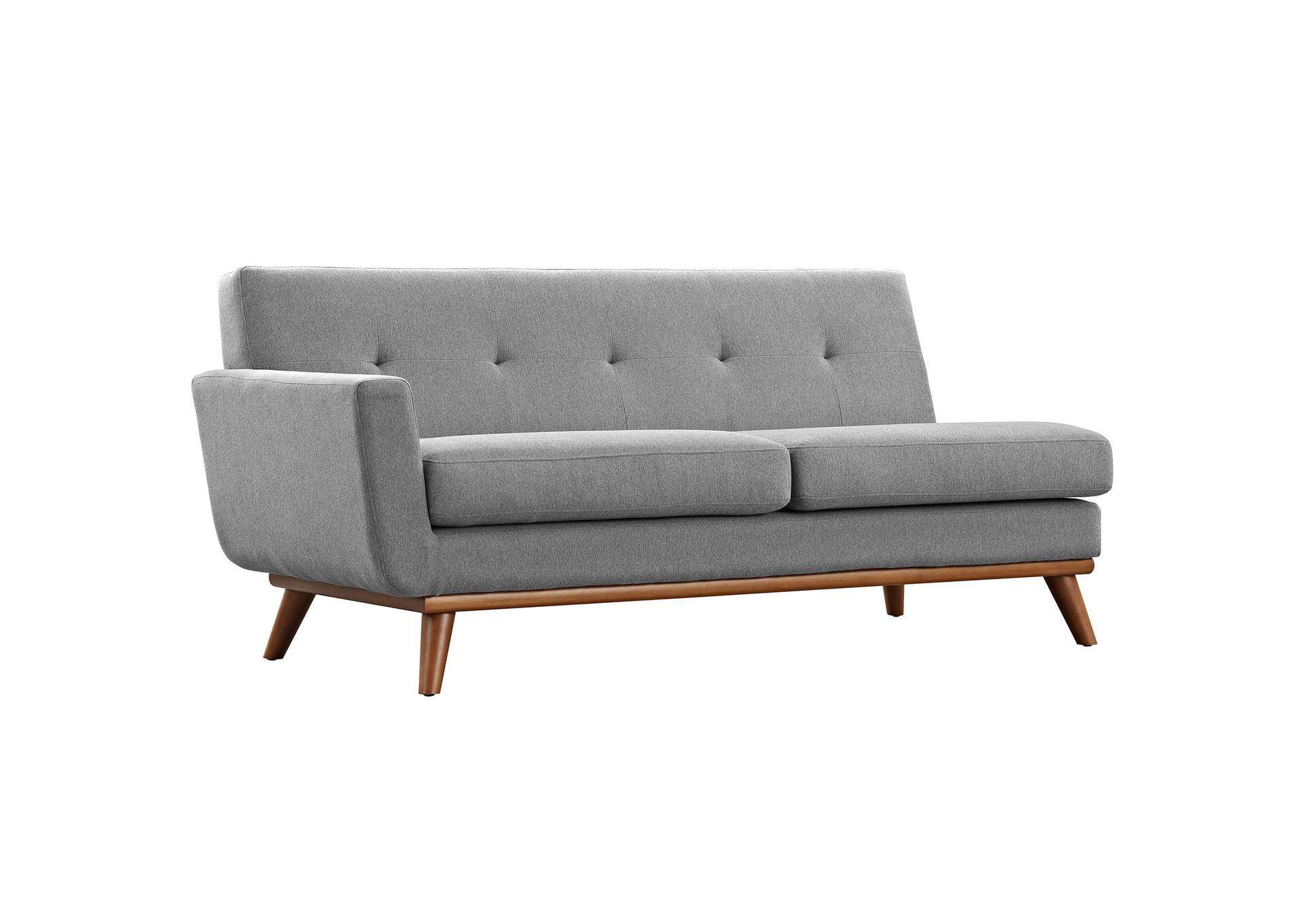 Expectation Gray Engage Left-Arm Upholstered Fabric Loveseat,Modway