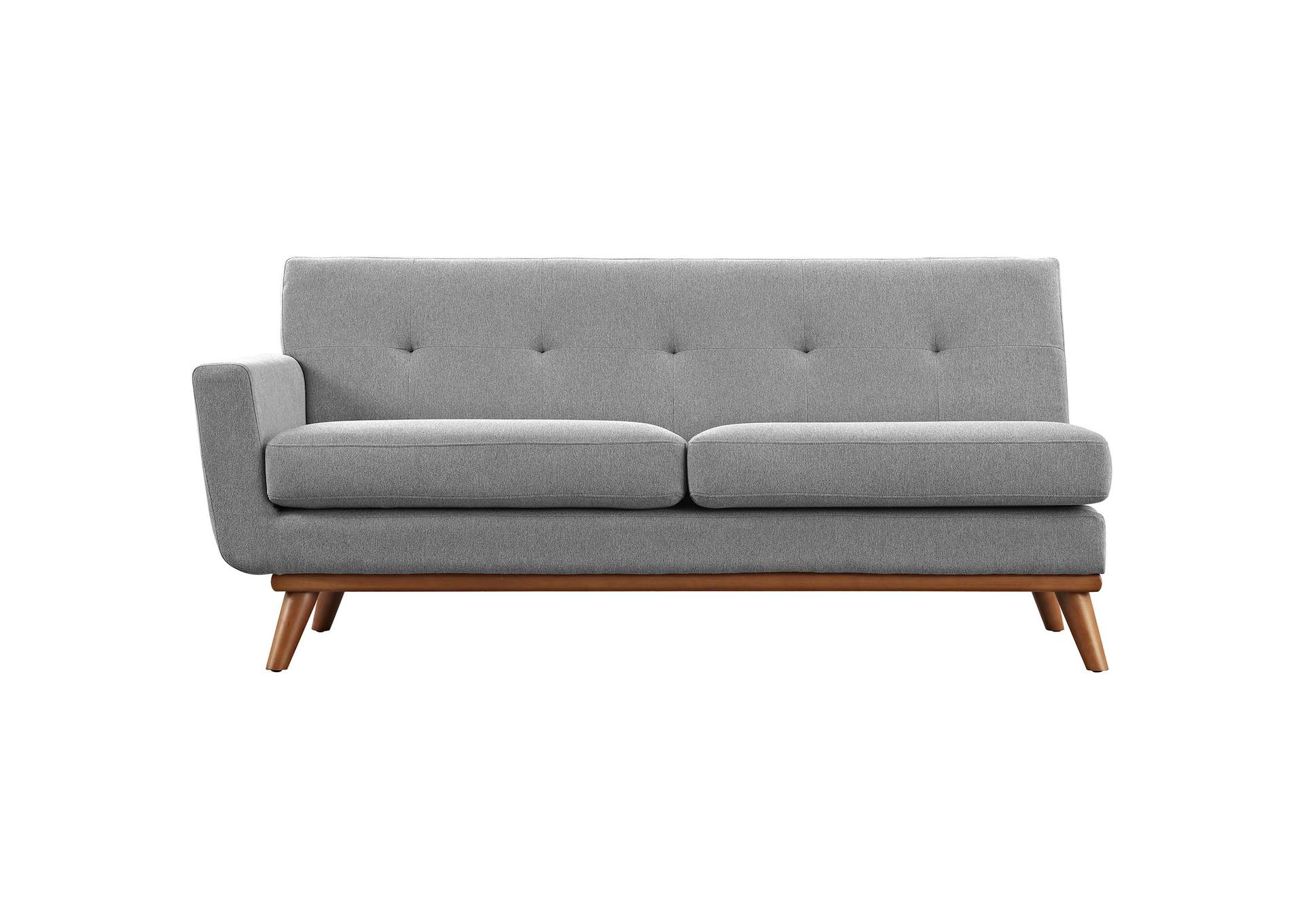 Expectation Gray Engage Left-Arm Upholstered Fabric Loveseat,Modway