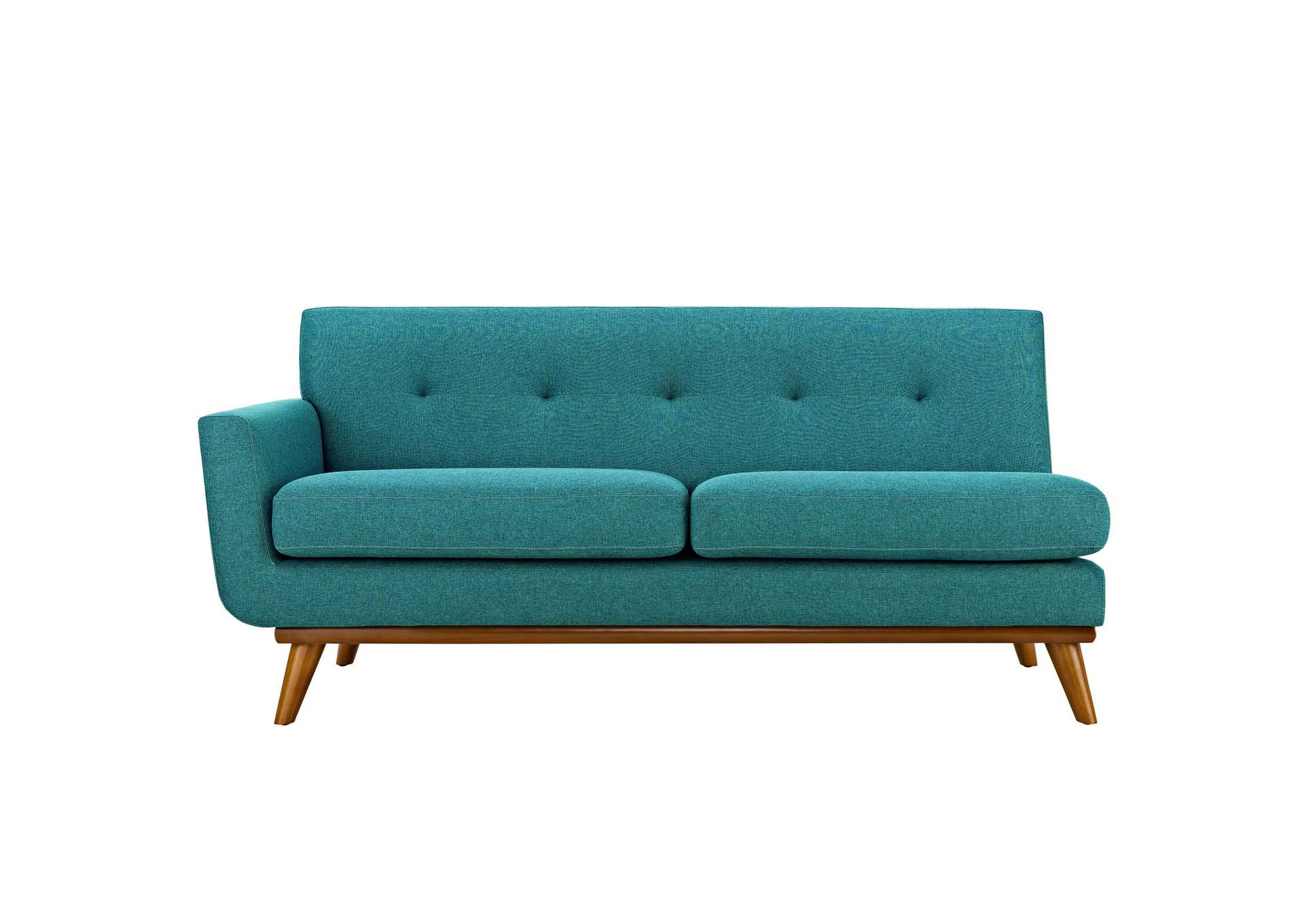 Teal Engage Left-Arm Upholstered Fabric Loveseat,Modway