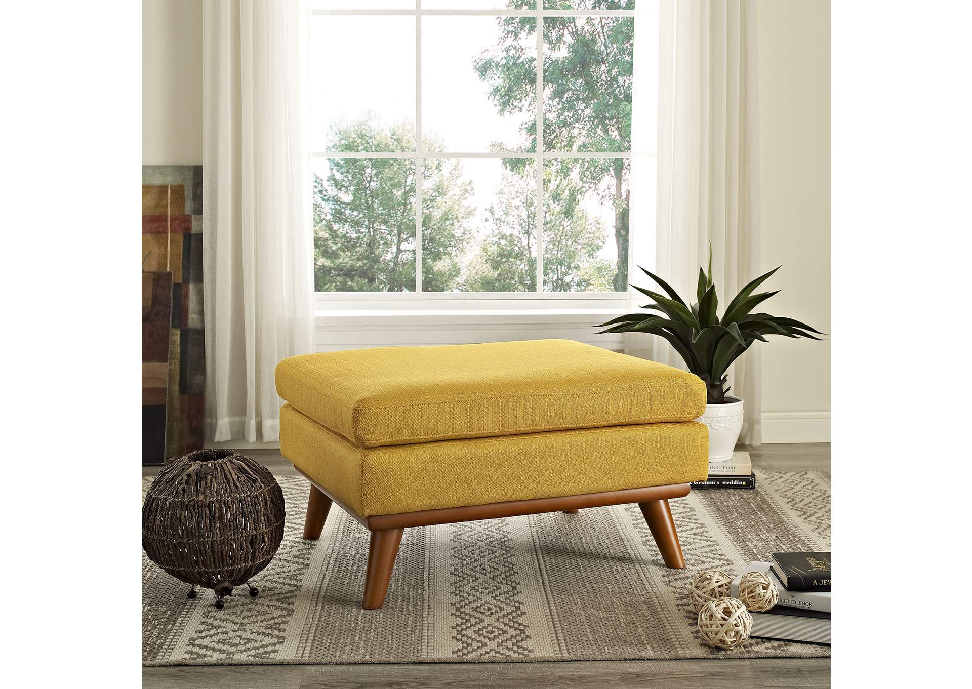 Engage Citrus Upholstered Fabric Ottoman,Modway