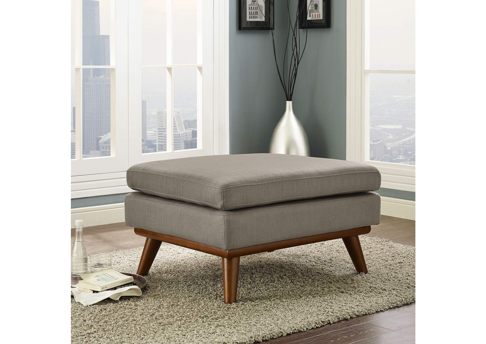 Granite Engage Upholstered Fabric Ottoman,Modway