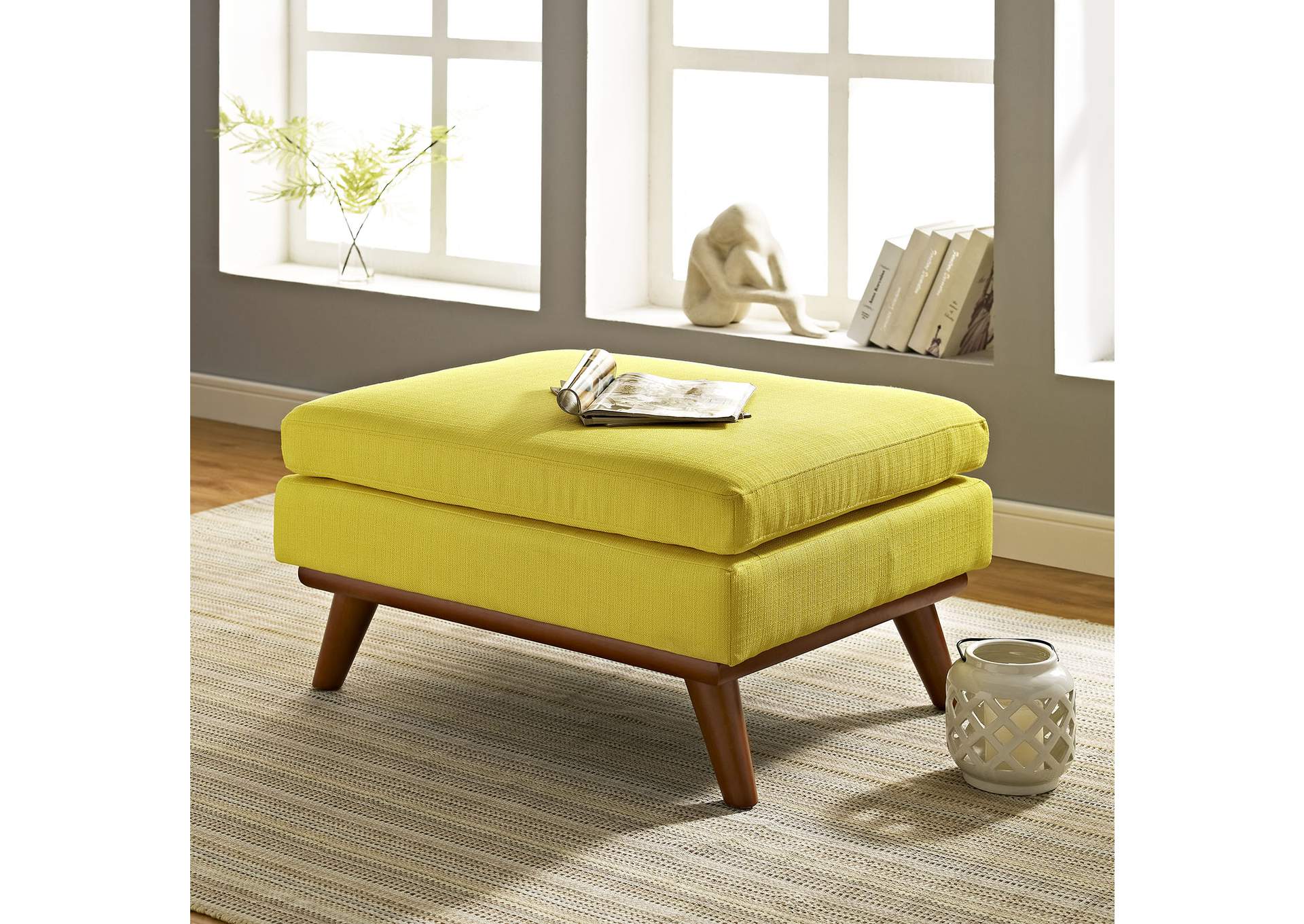 Sunny Engage Upholstered Fabric Ottoman,Modway