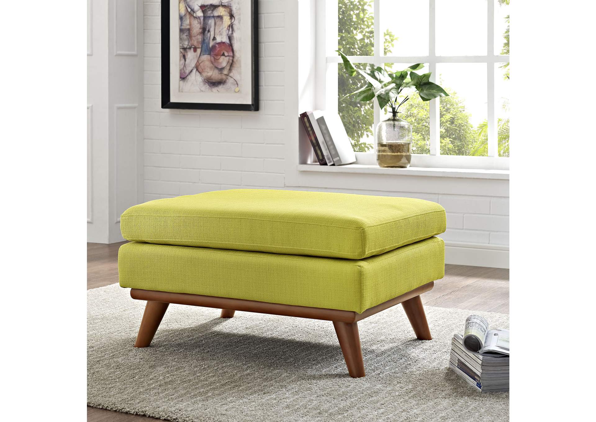 Wheatgrass Engage Upholstered Fabric Ottoman,Modway