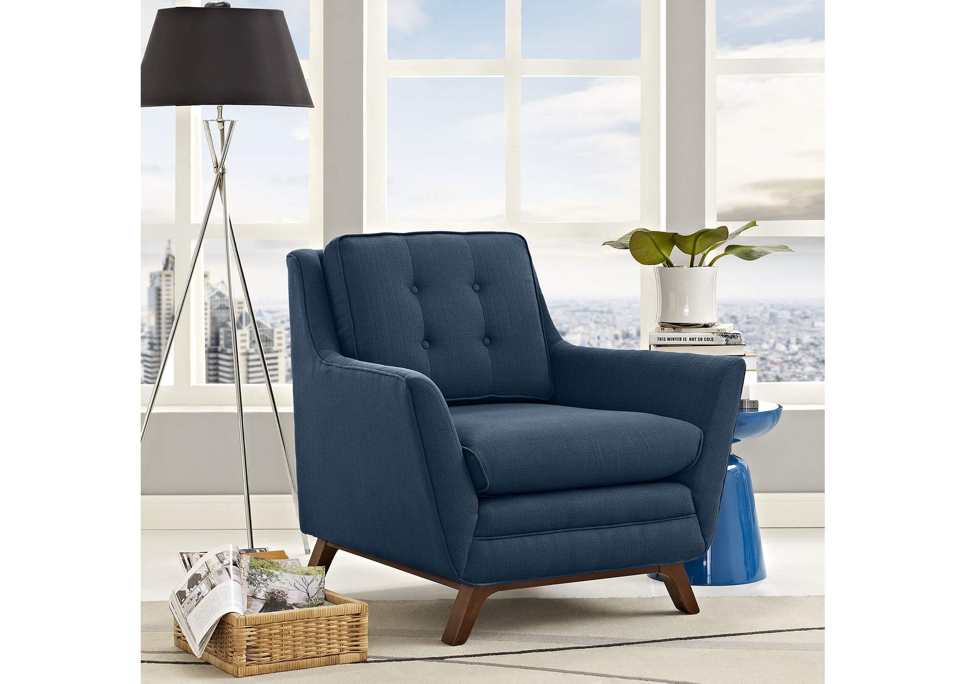 Azure Beguile Upholstered Fabric Arm Chair,Modway