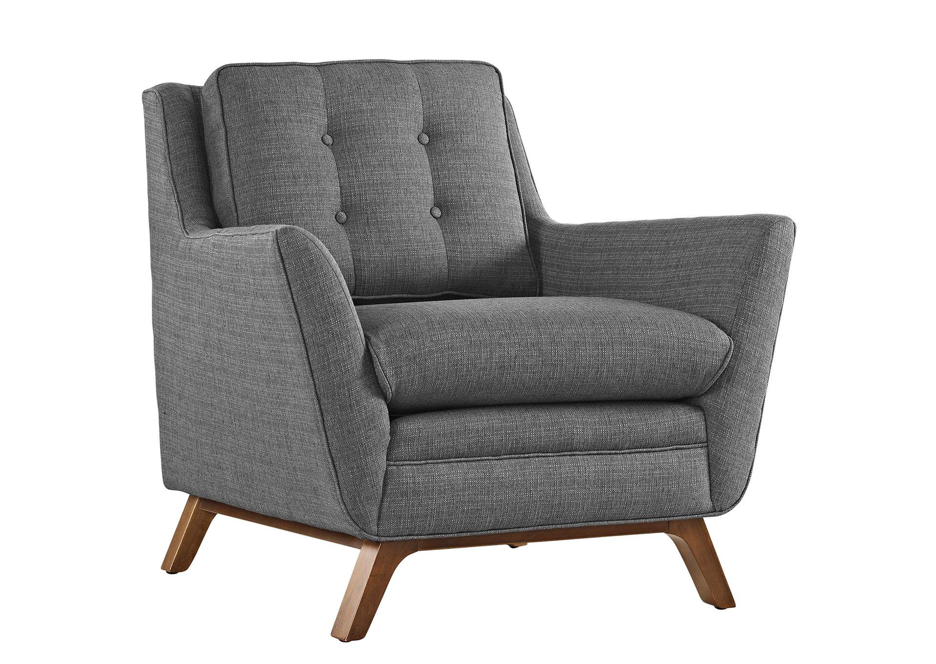 Gray Beguile Upholstered Fabric Arm Chair,Modway