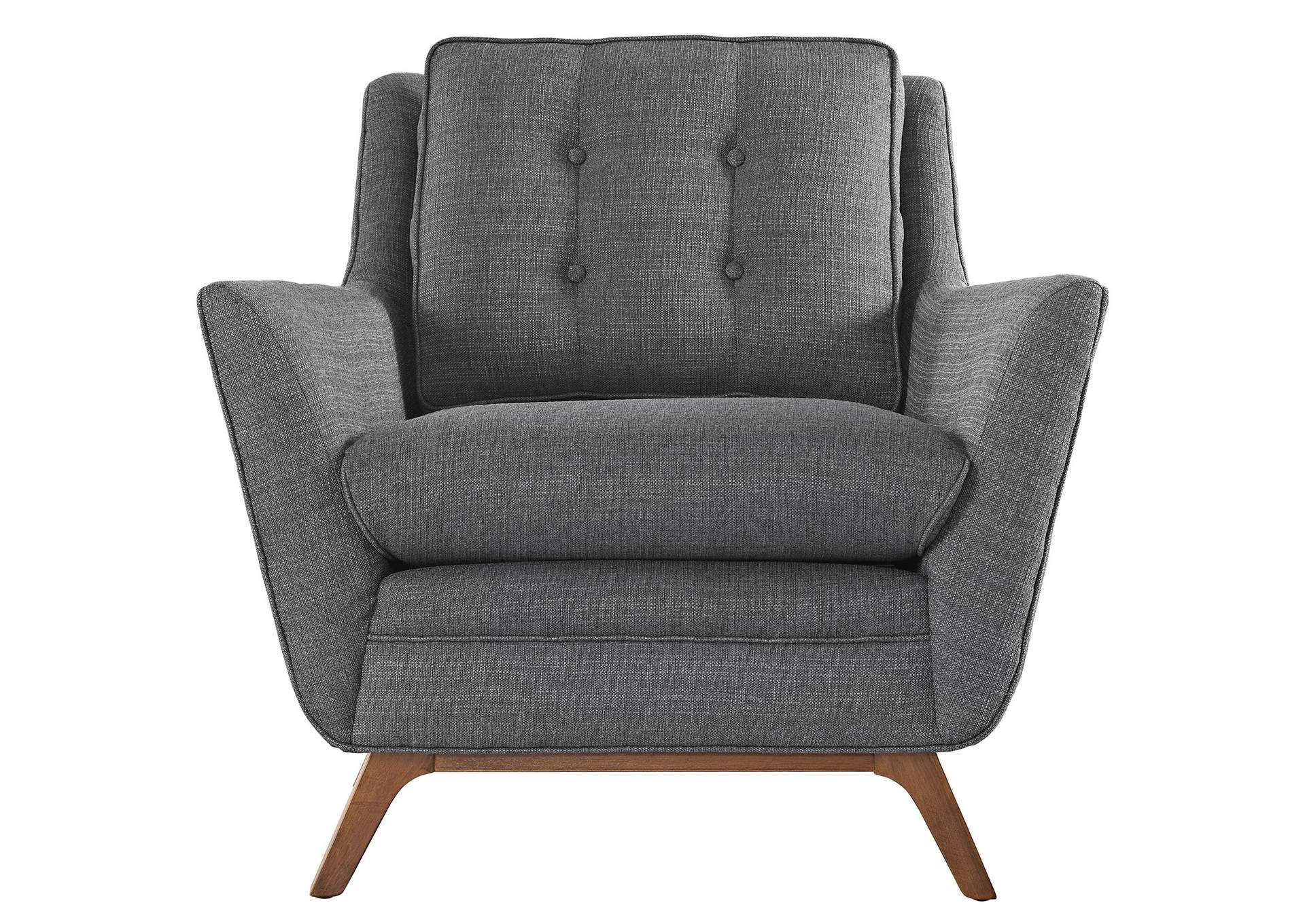 Gray Beguile Upholstered Fabric Arm Chair,Modway