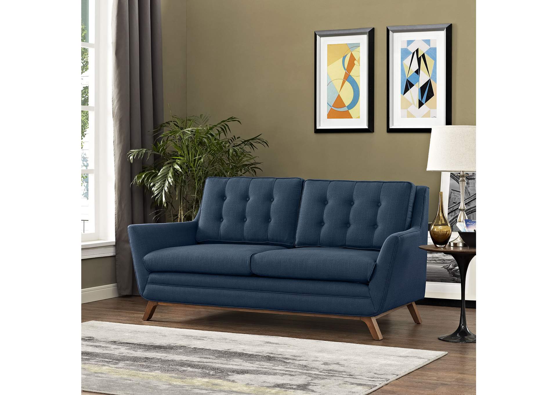 Azure Beguile Upholstered Fabric Loveseat,Modway