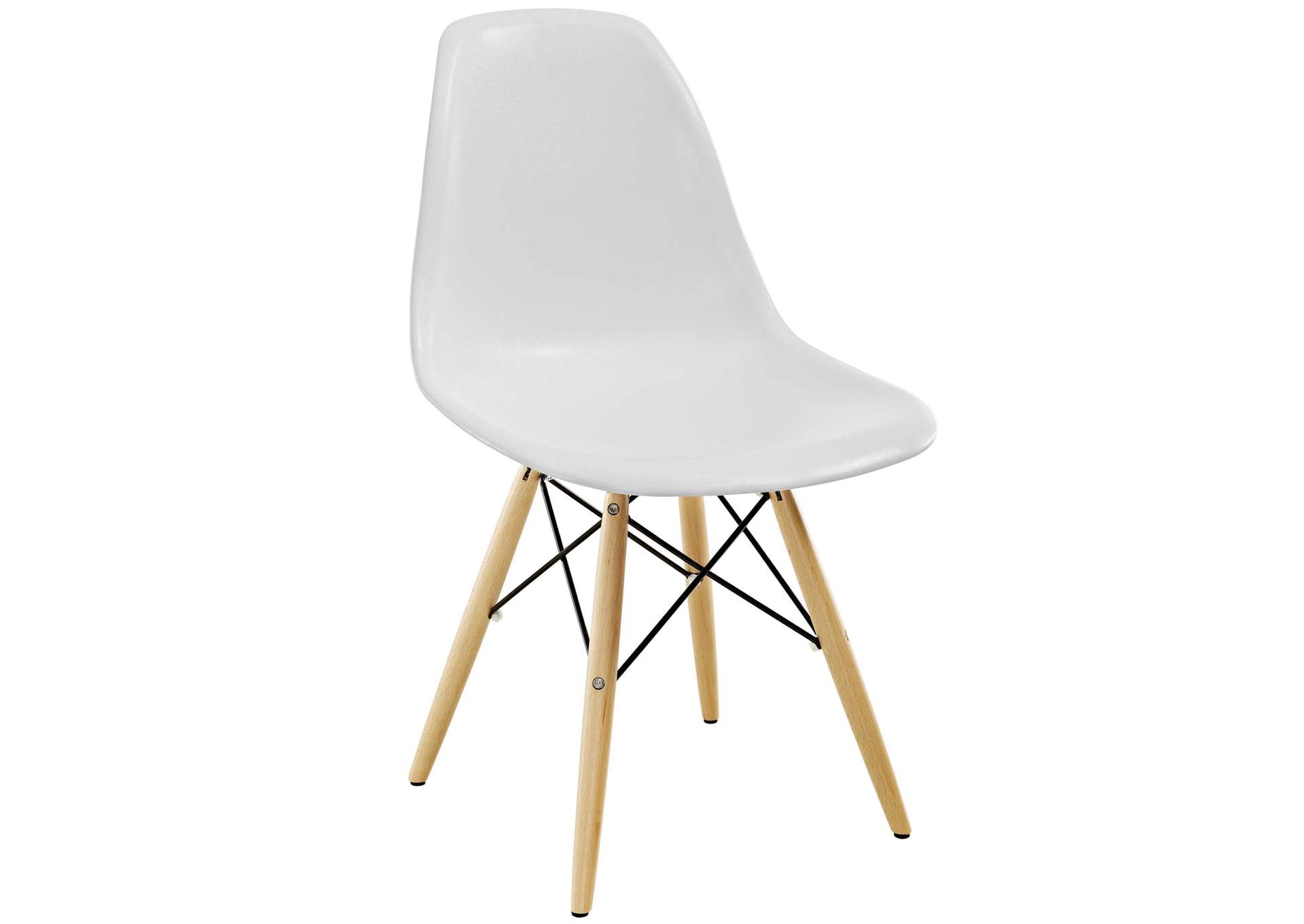 White Pyramid Dining Side Chair,Modway