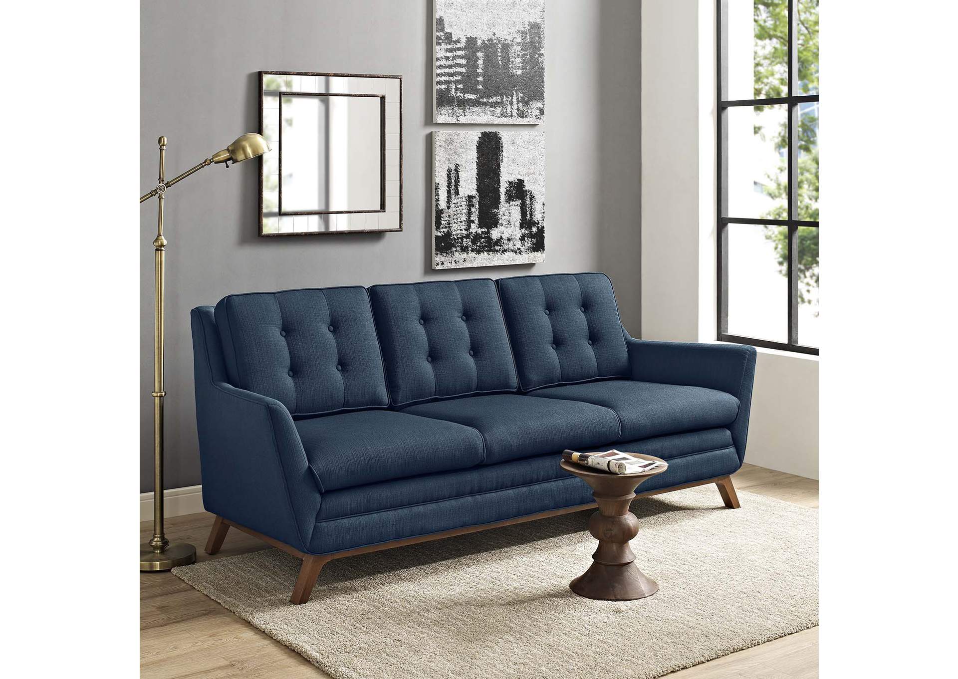 Azure Beguile Upholstered Fabric Sofa,Modway