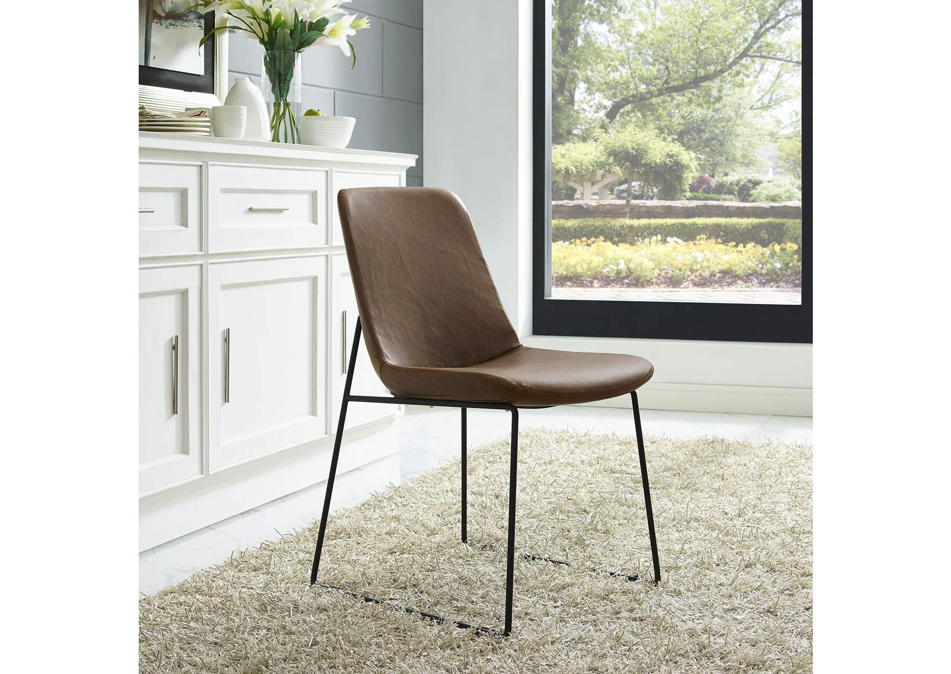 Brown Invite Dining Side Chair,Modway