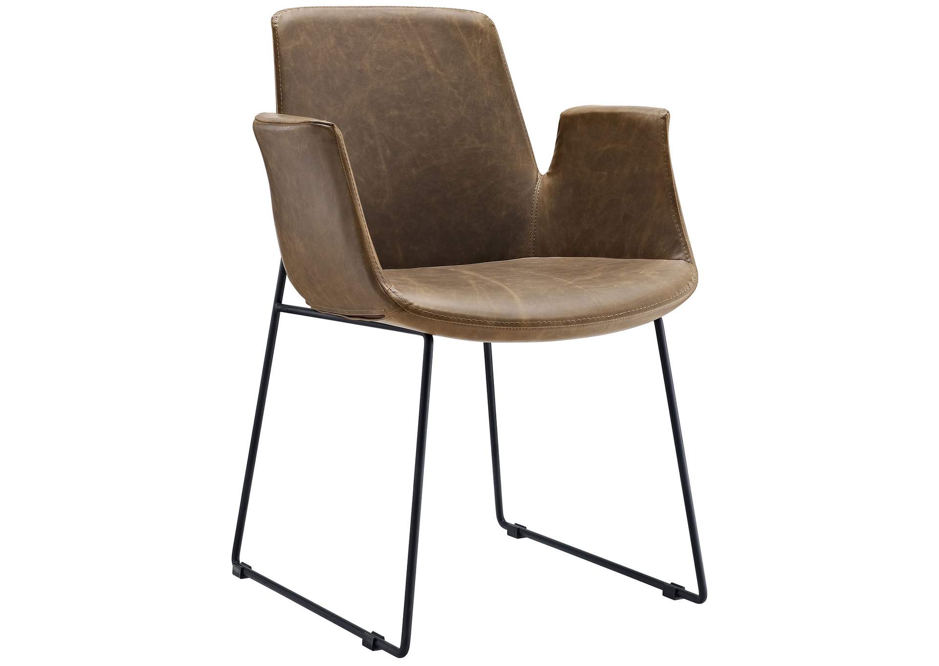 Brown Aloft Arm Dining Chair,Modway