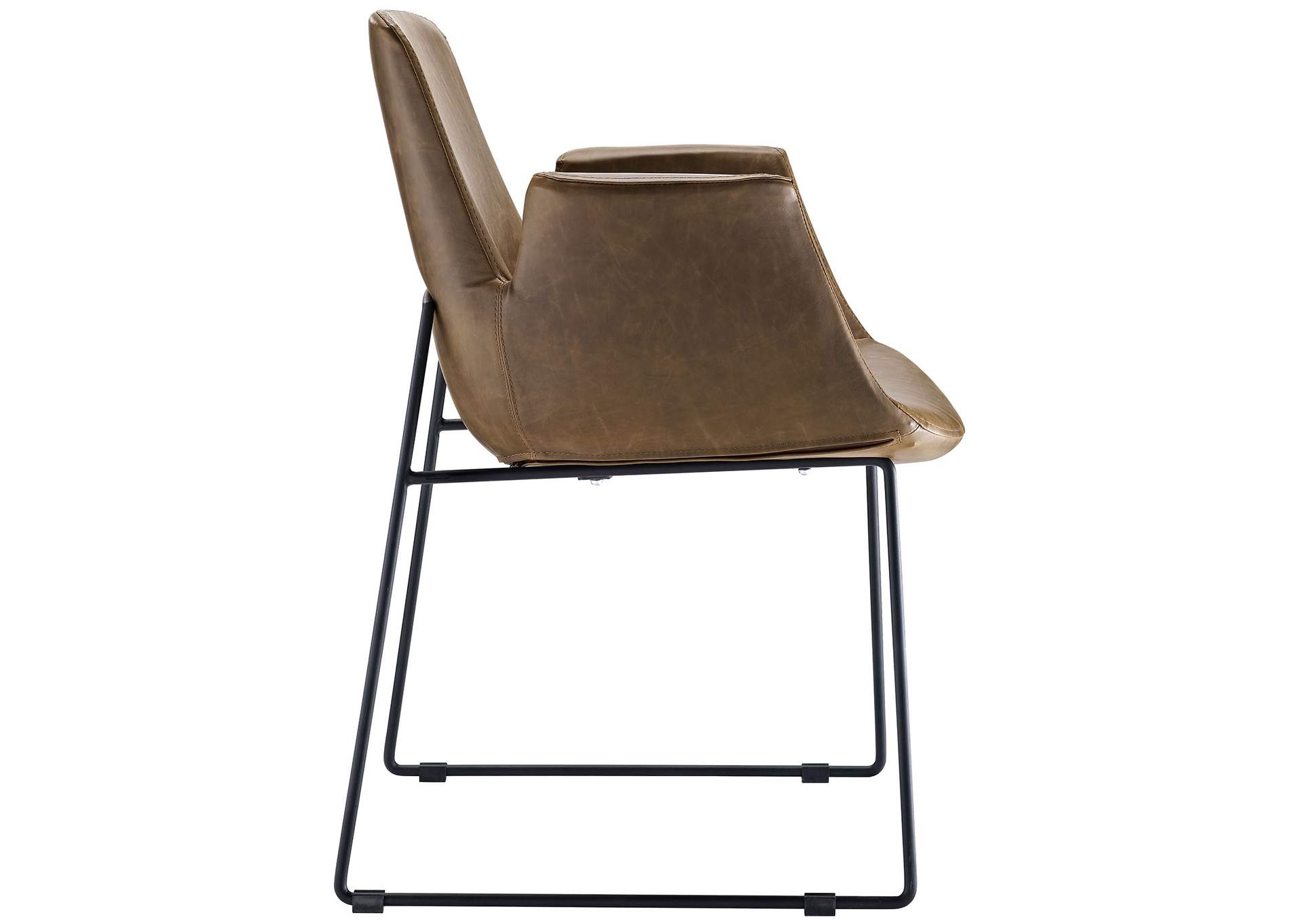 Brown Aloft Arm Dining Chair,Modway