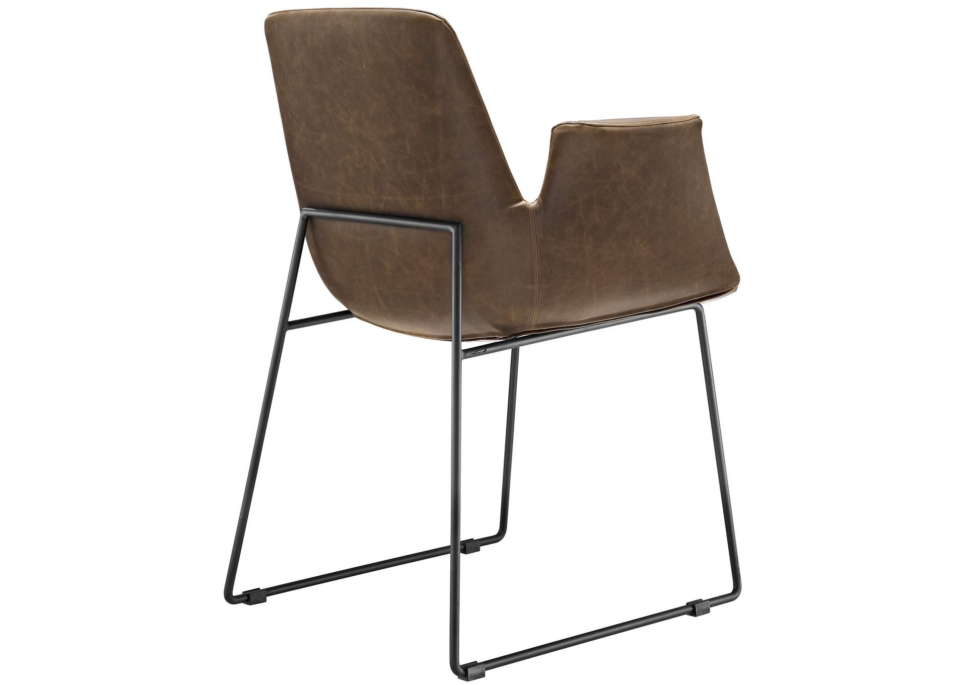 Brown Aloft Arm Dining Chair,Modway