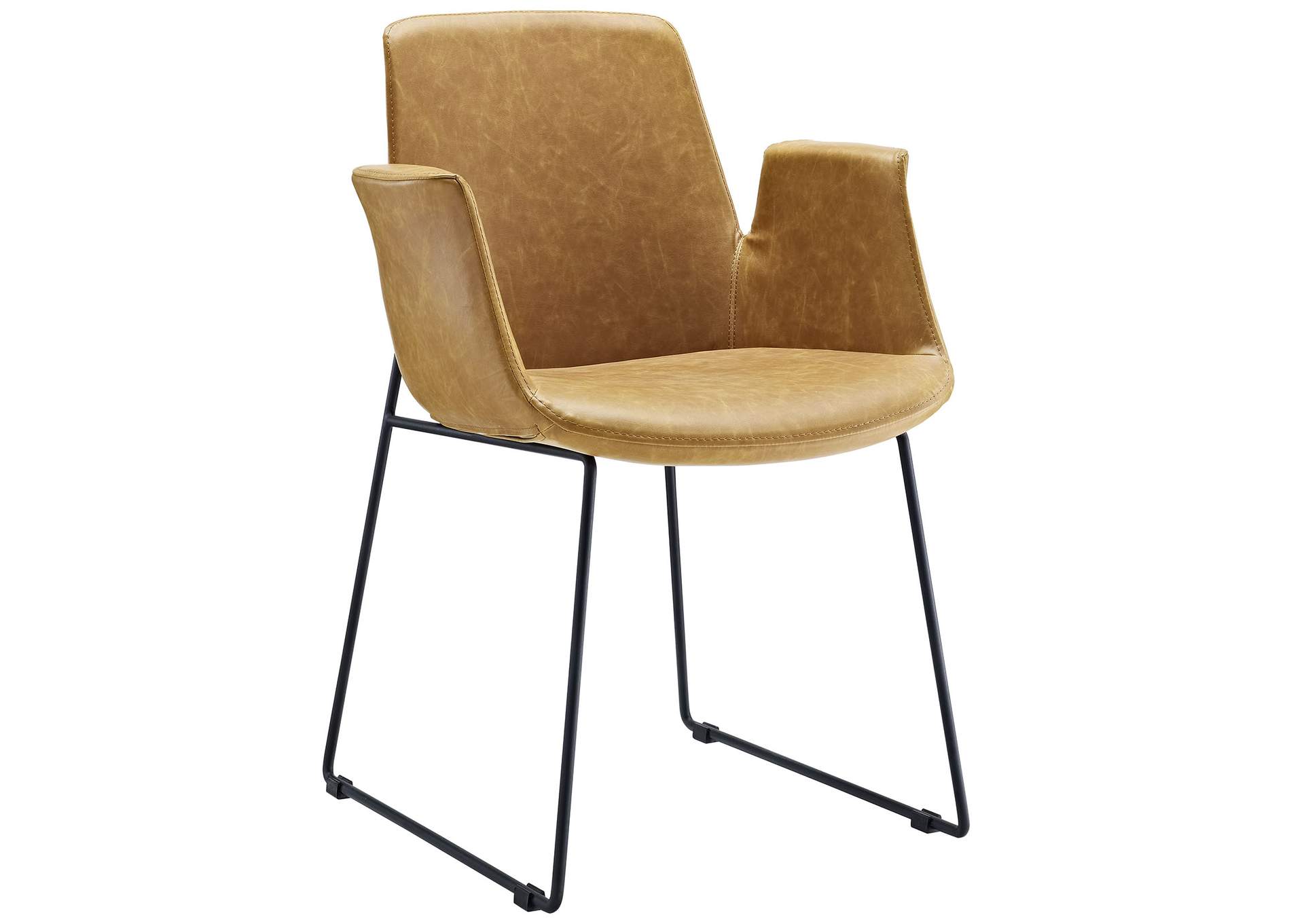 Tan Aloft Arm Dining Chair,Modway