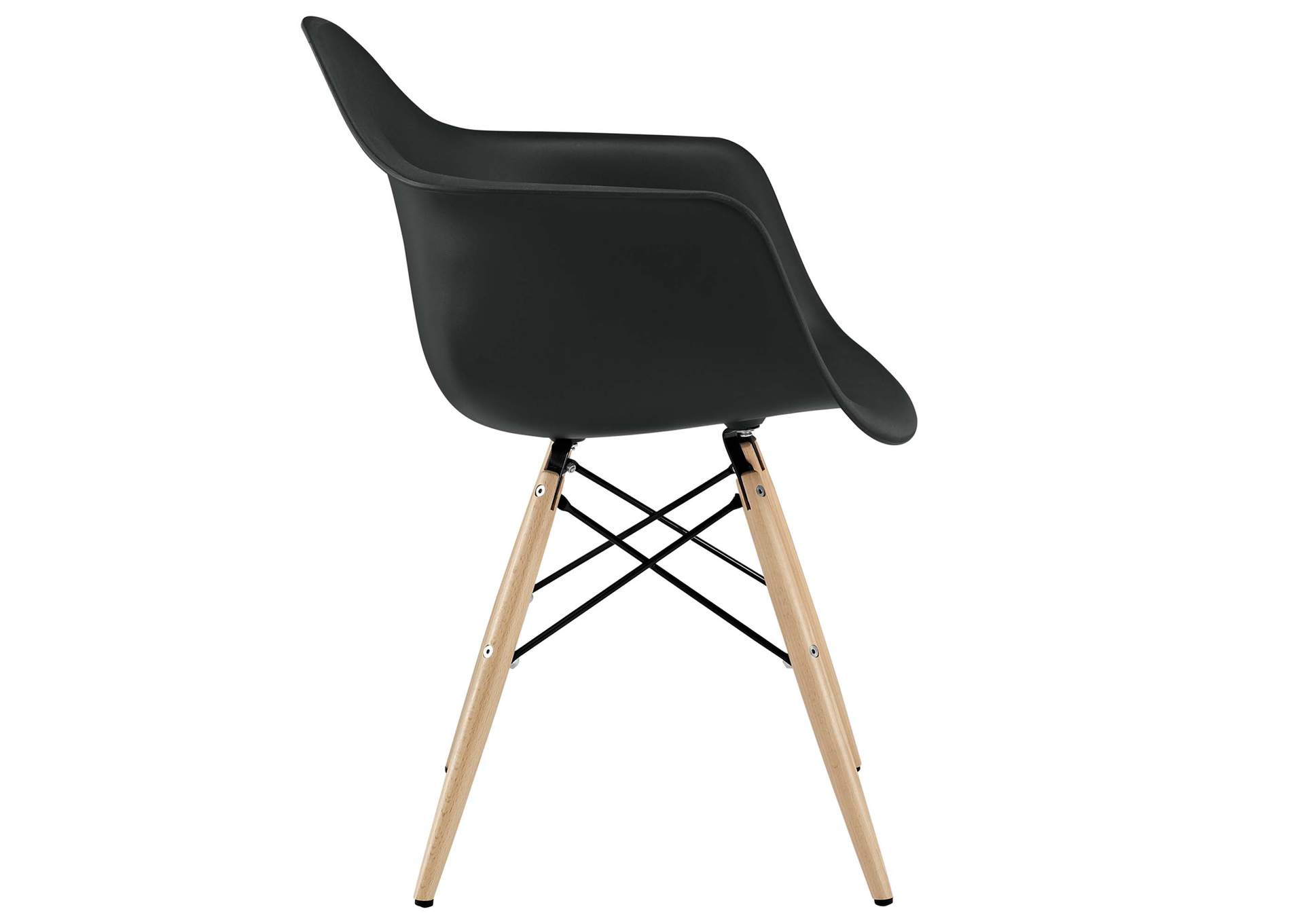 Black Pyramid Arm Dining Chair,Modway