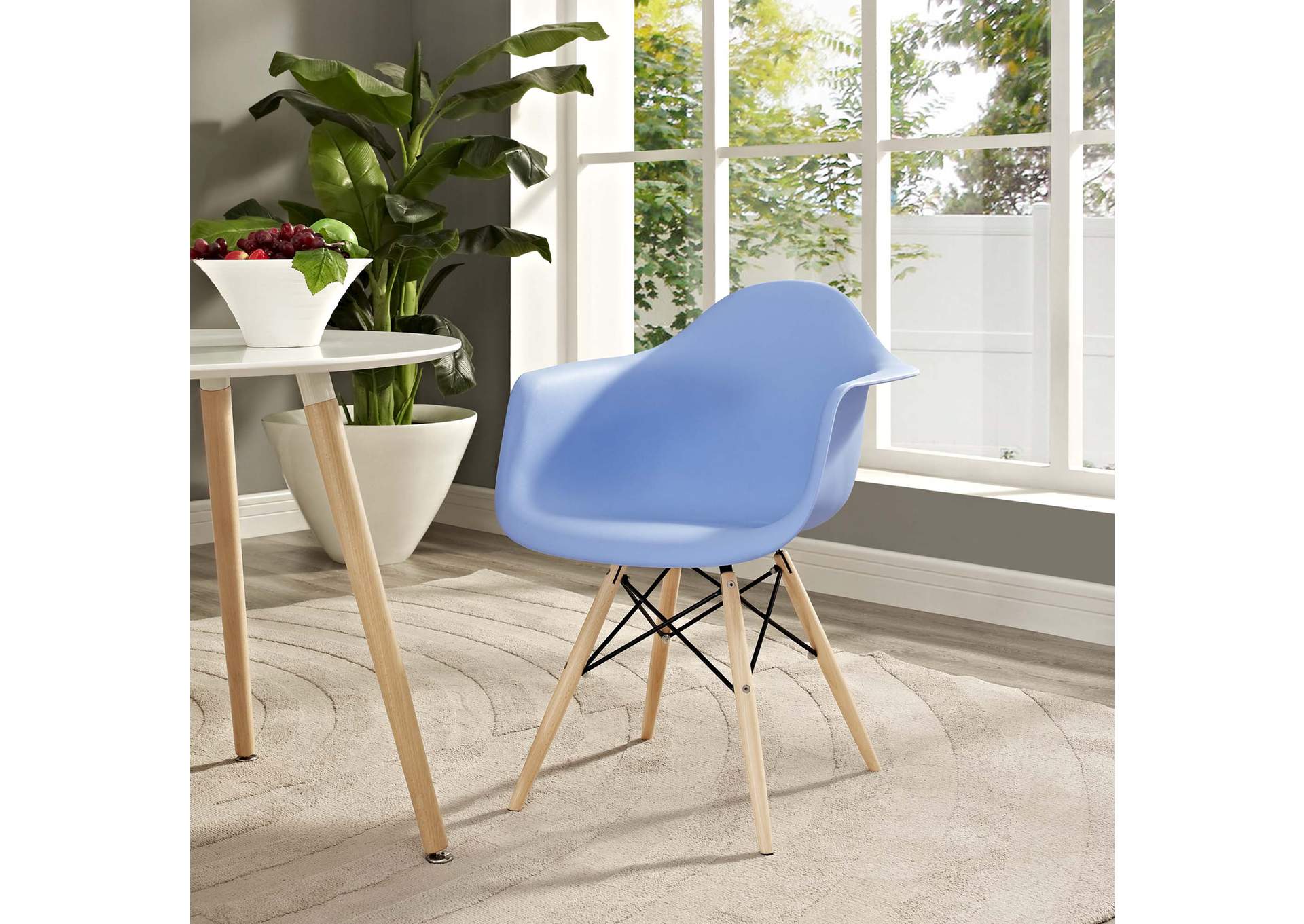 Blue Pyramid Arm Dining Chair,Modway