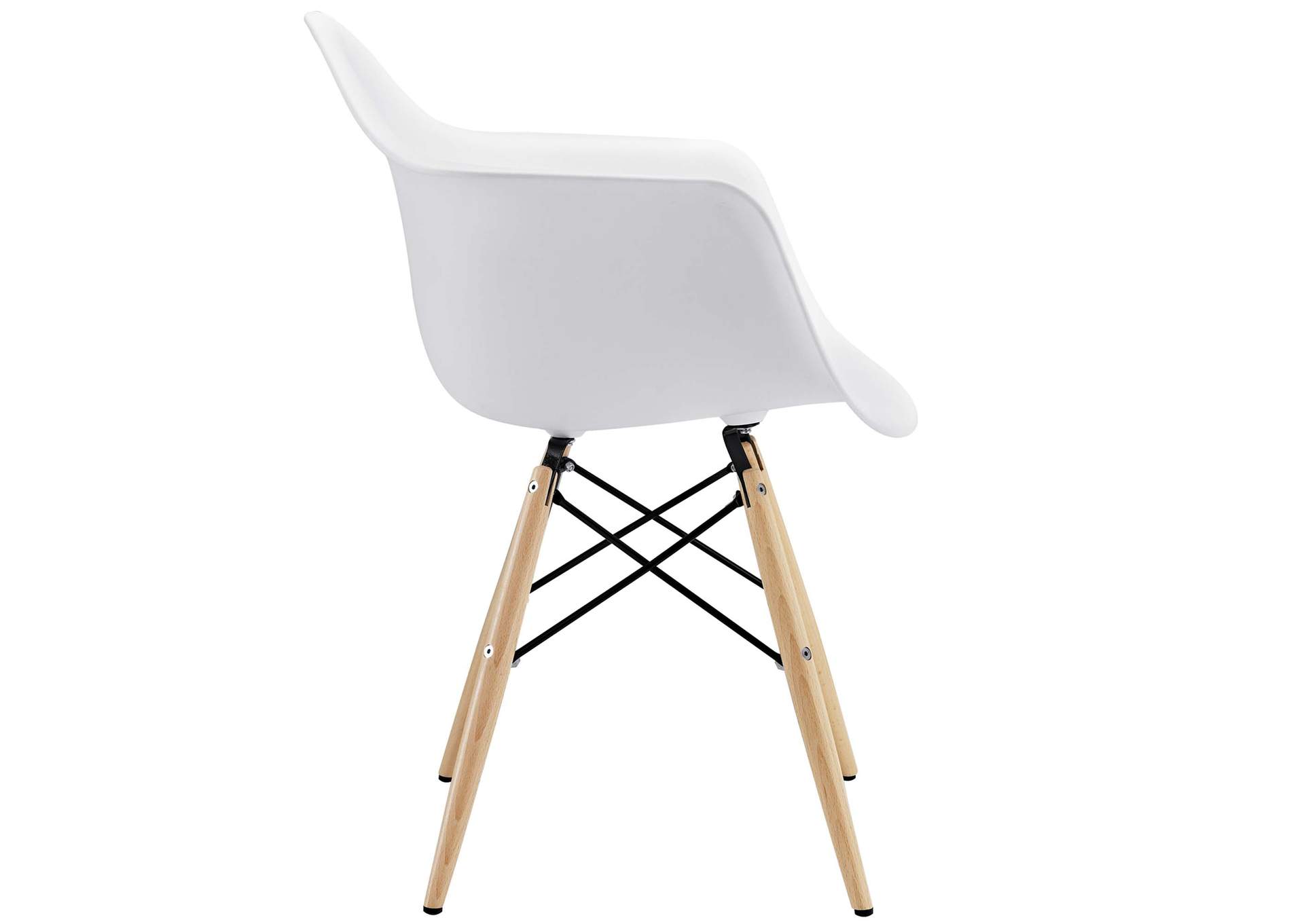 Pyramid White Arm Dining Chair,Modway