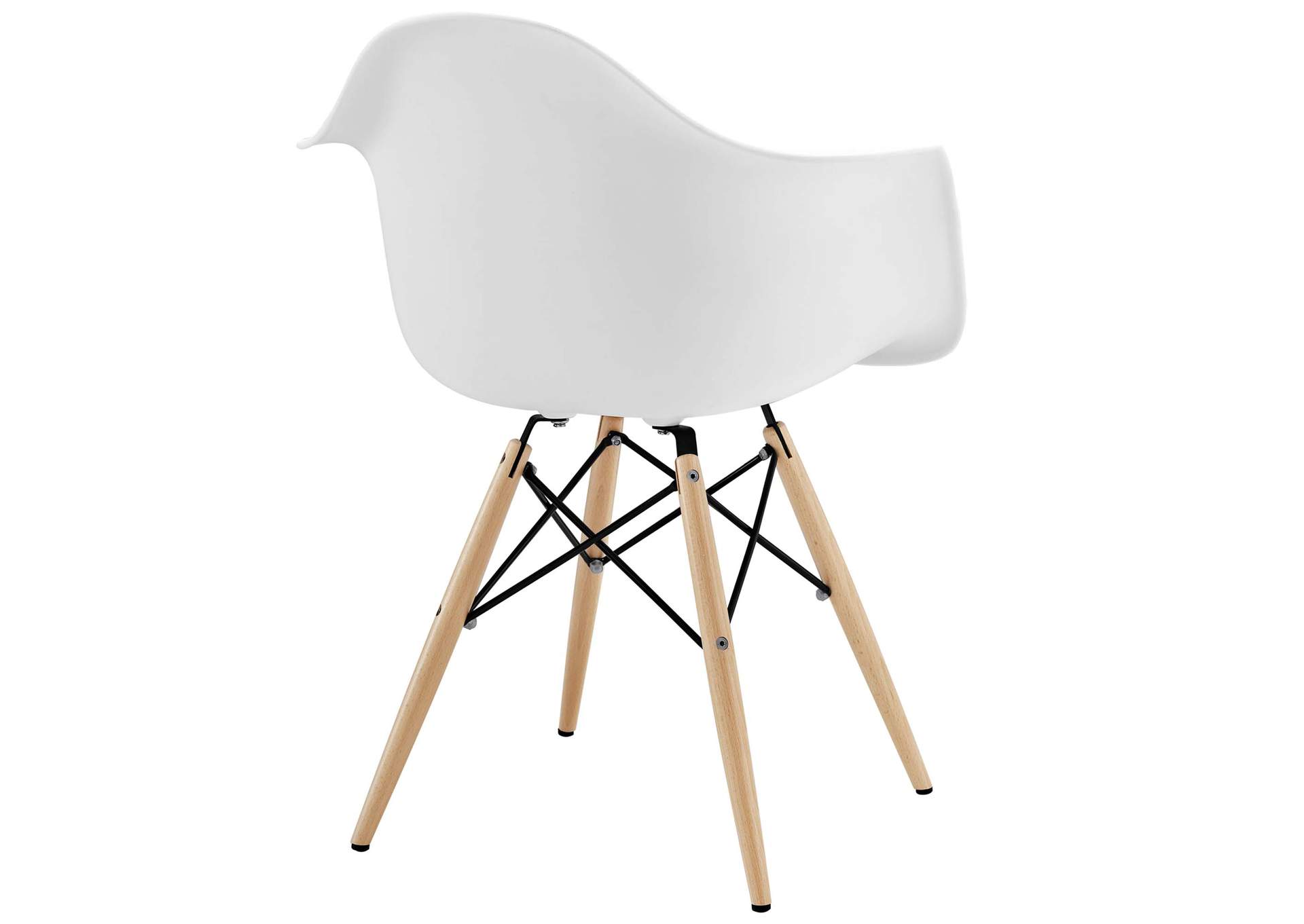 Pyramid White Arm Dining Chair,Modway