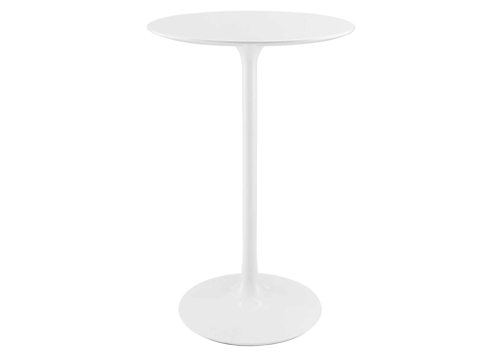 White Lippa 28" Round Wood Bar Table,Modway