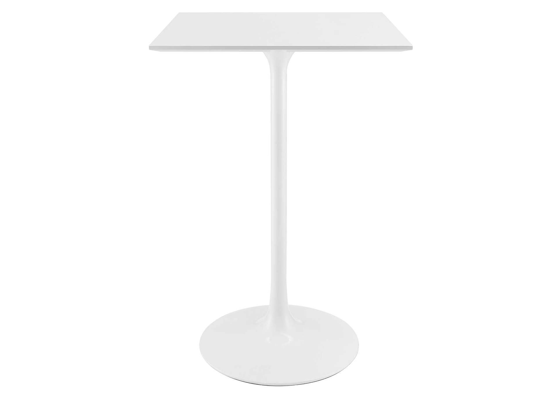 White Lippa 28" Square Wood Top Bar Table,Modway