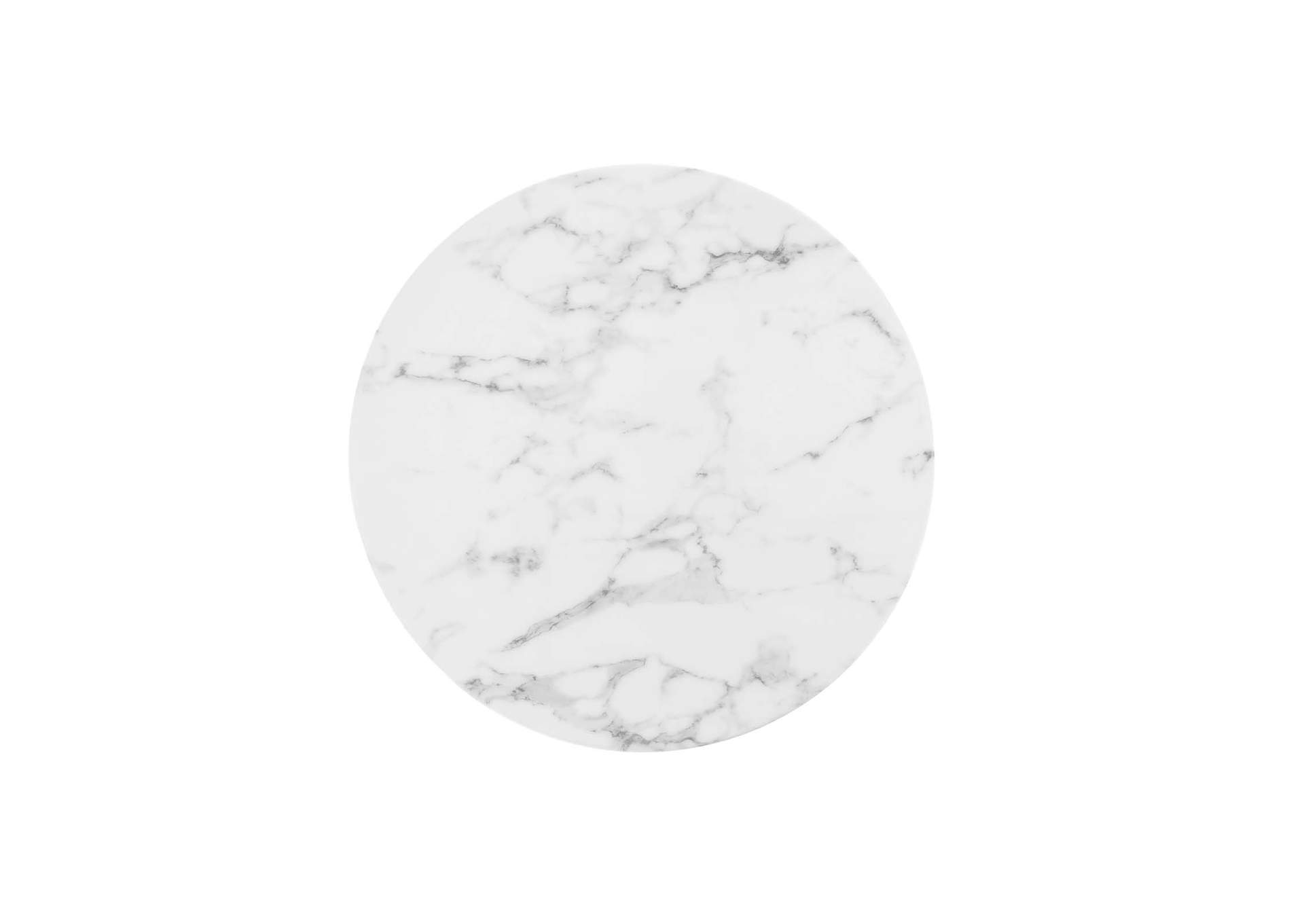 White Lippa 28" Round Artificial Marble Bar Table,Modway