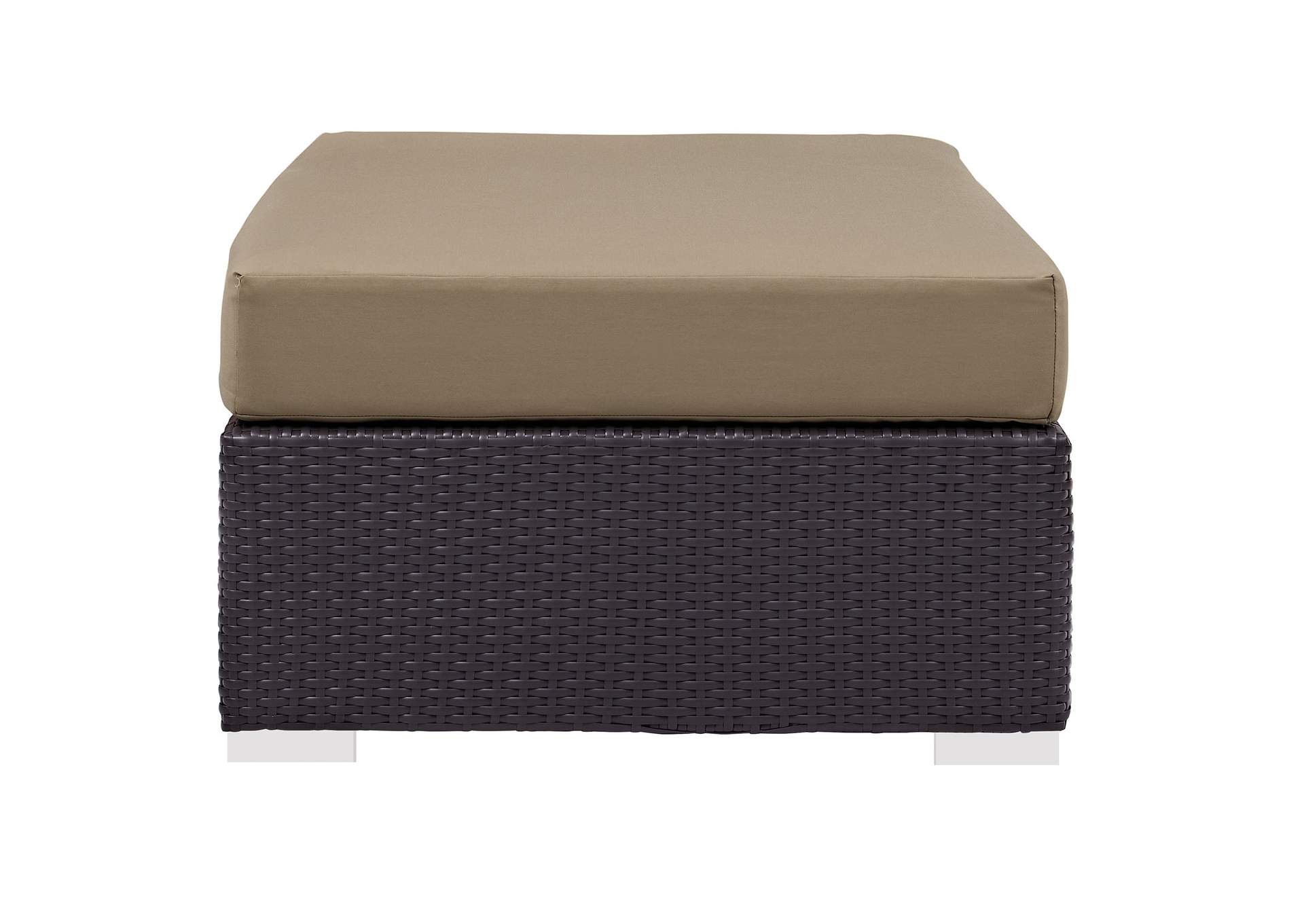 Espresso Mocha Convene Outdoor Patio Fabric Rectangle Ottoman,Modway