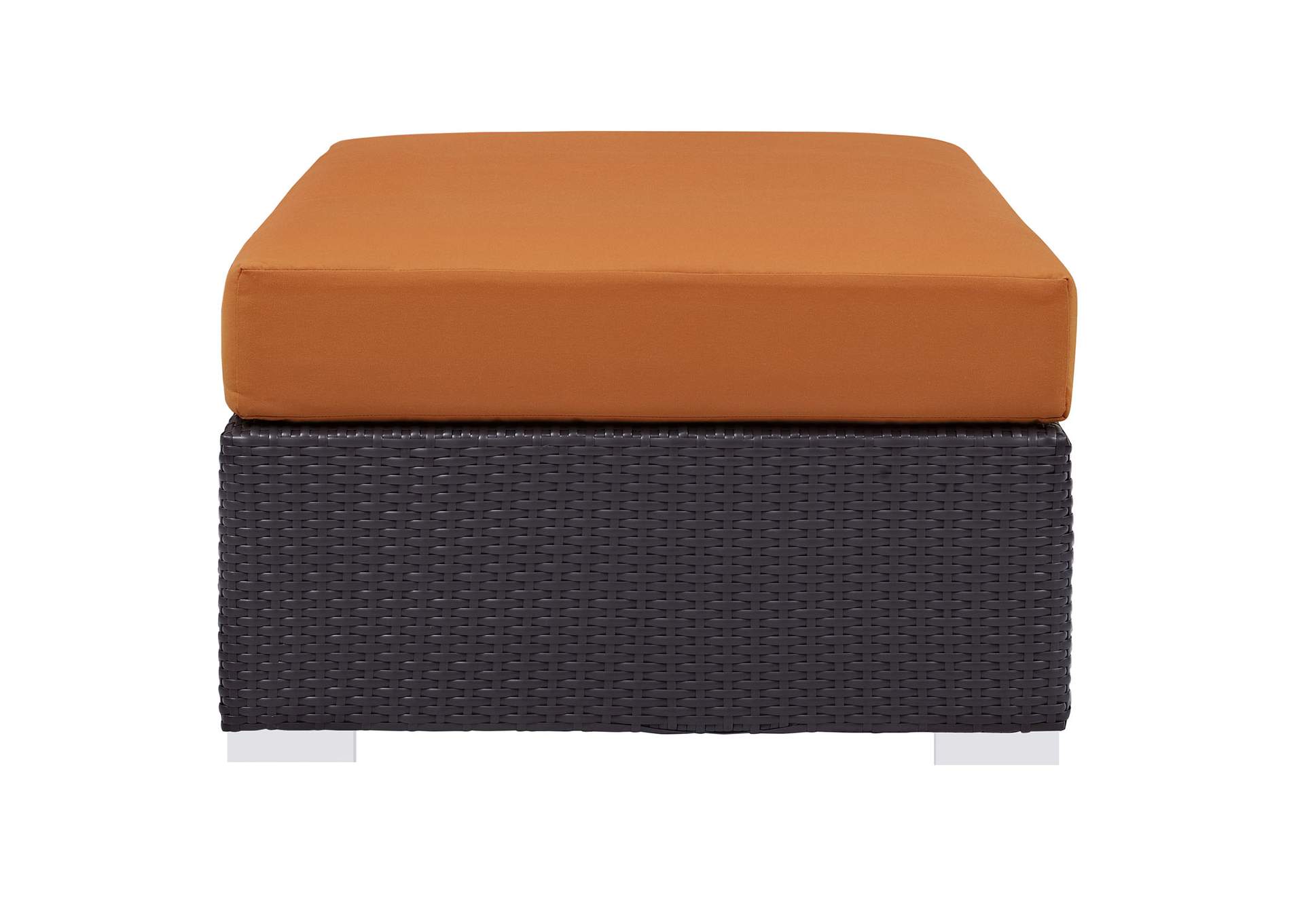 Espresso Orange Convene Outdoor Patio Fabric Rectangle Ottoman,Modway