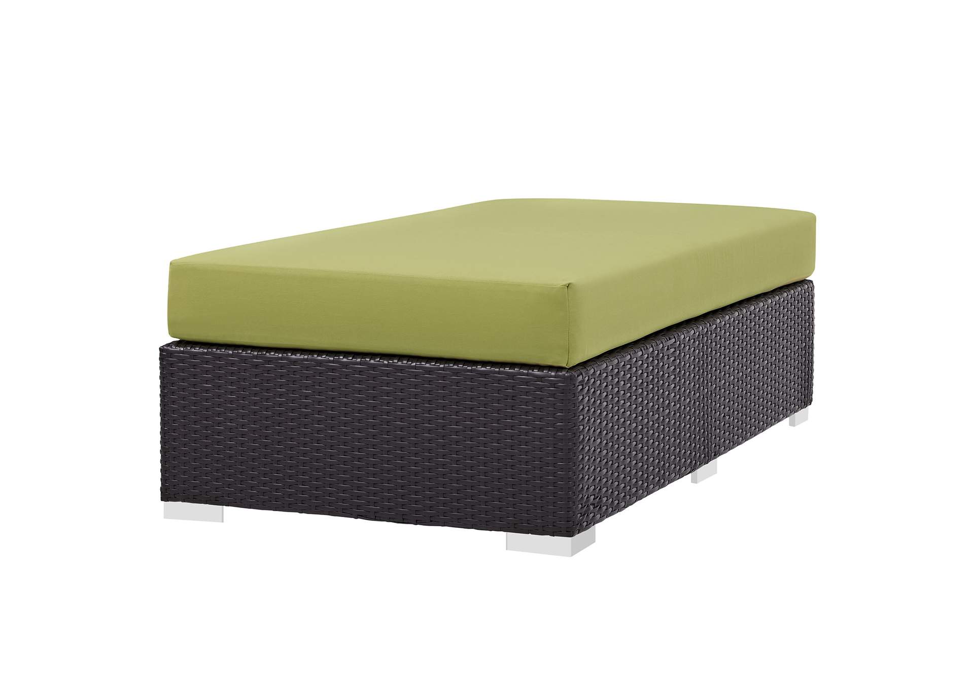 Espresso Peridot Convene Outdoor Patio Fabric Rectangle Ottoman,Modway