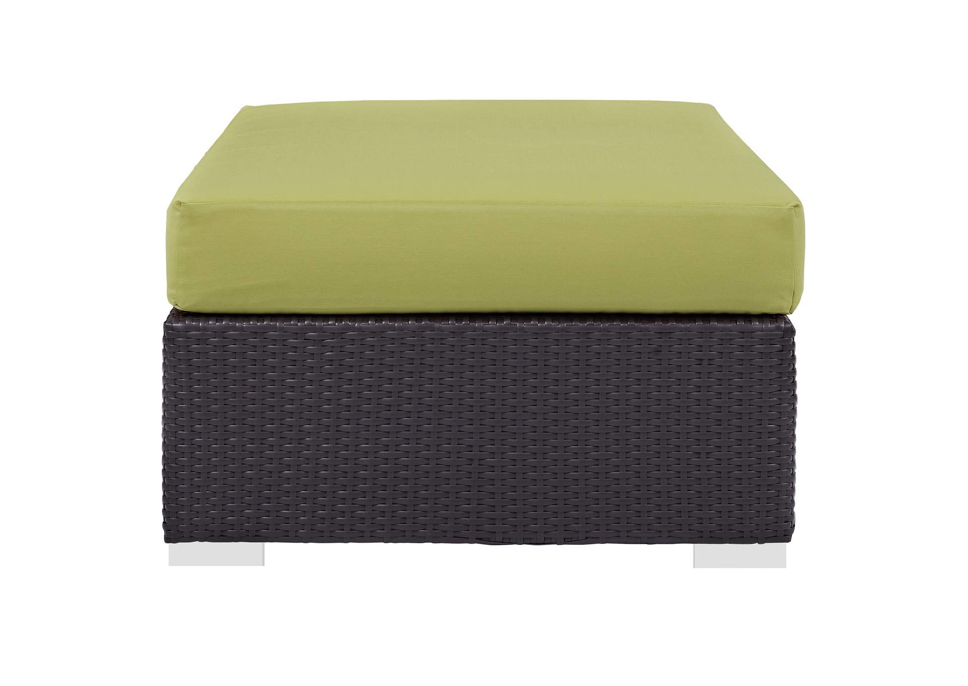 Espresso Peridot Convene Outdoor Patio Fabric Rectangle Ottoman,Modway