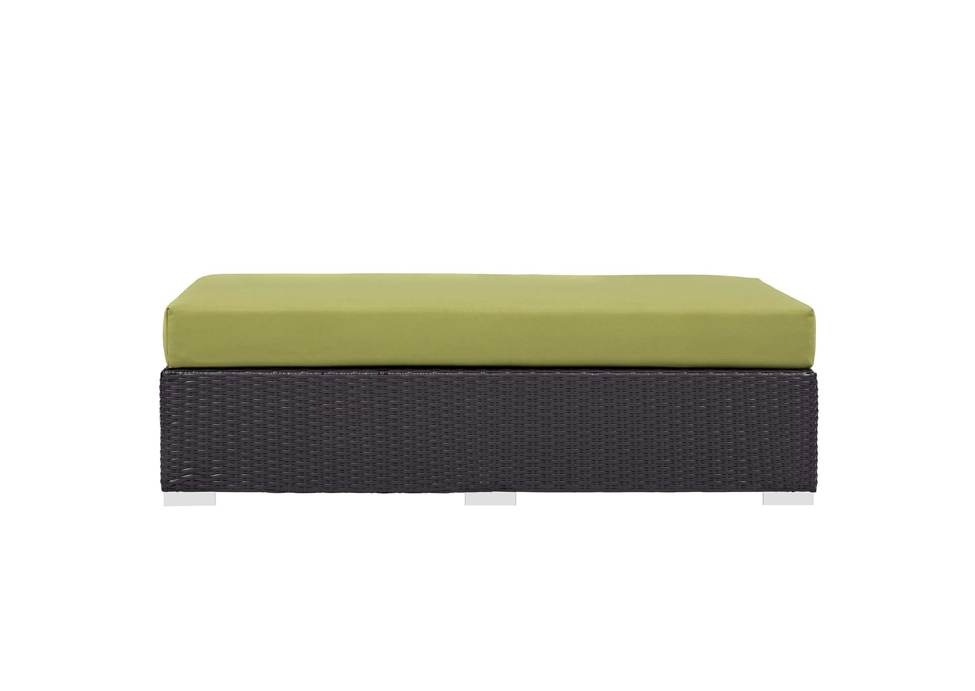 Espresso Peridot Convene Outdoor Patio Fabric Rectangle Ottoman,Modway