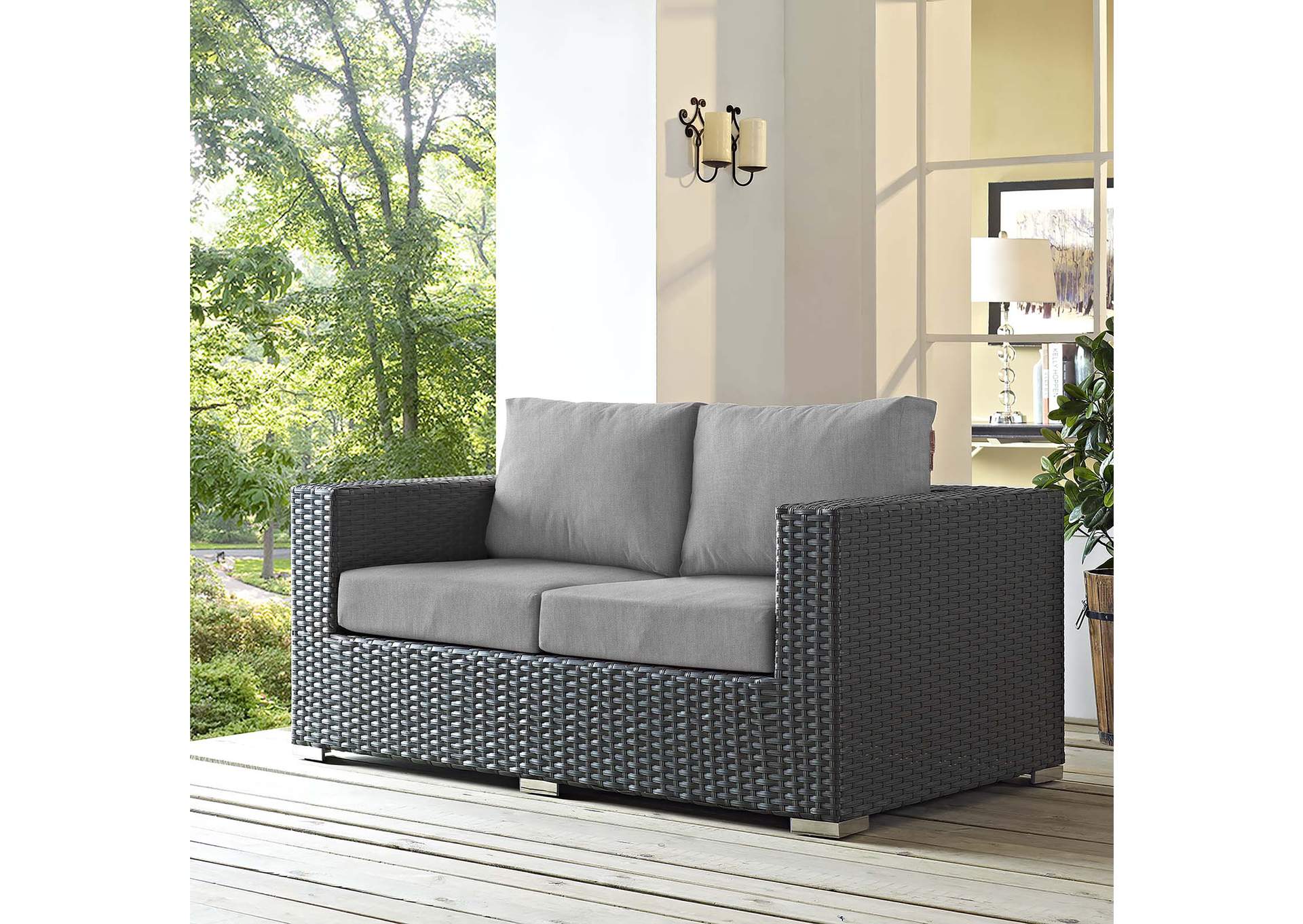 Canvas Gray Sojourn Outdoor Patio Sunbrella,Modway