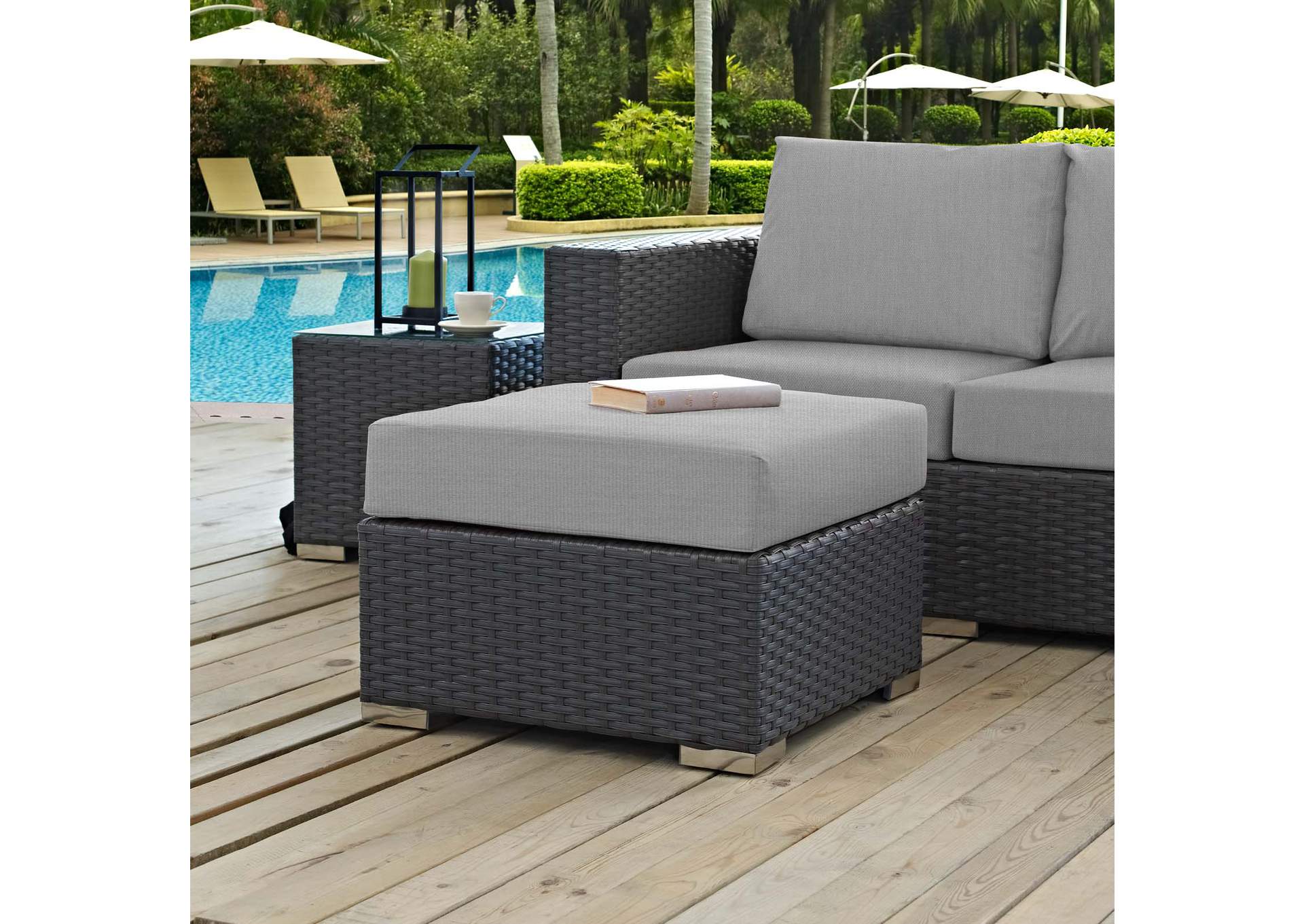 Canvas Gray Sojourn Outdoor Patio Sunbrella,Modway